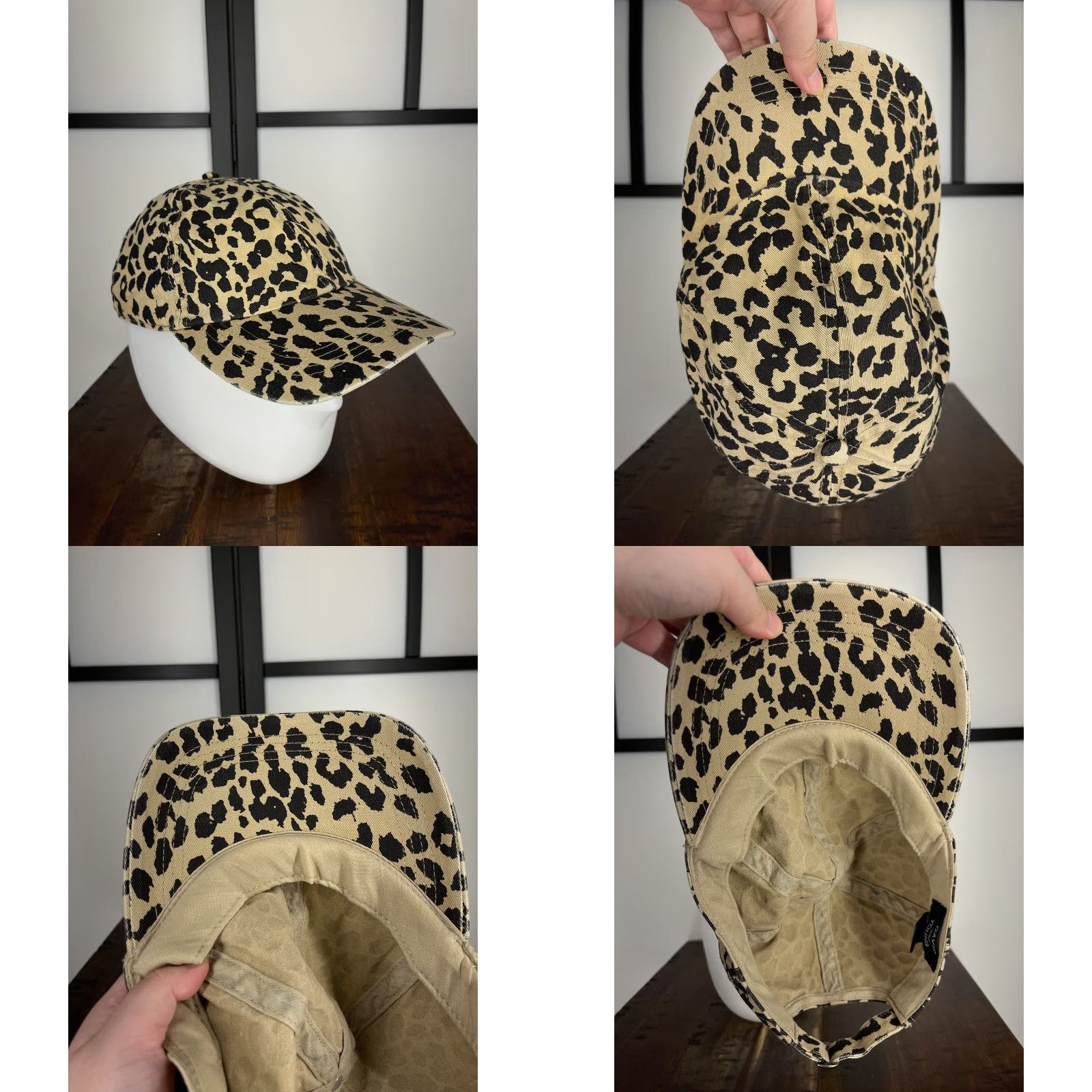 Vintage VINTAGE David and Young Baseball Cap Hat Adjustable Adult One Size Beanie Beige Leopard Print Cotton Outdoor 90s Women Size ONE SIZE - 8 Thumbnail
