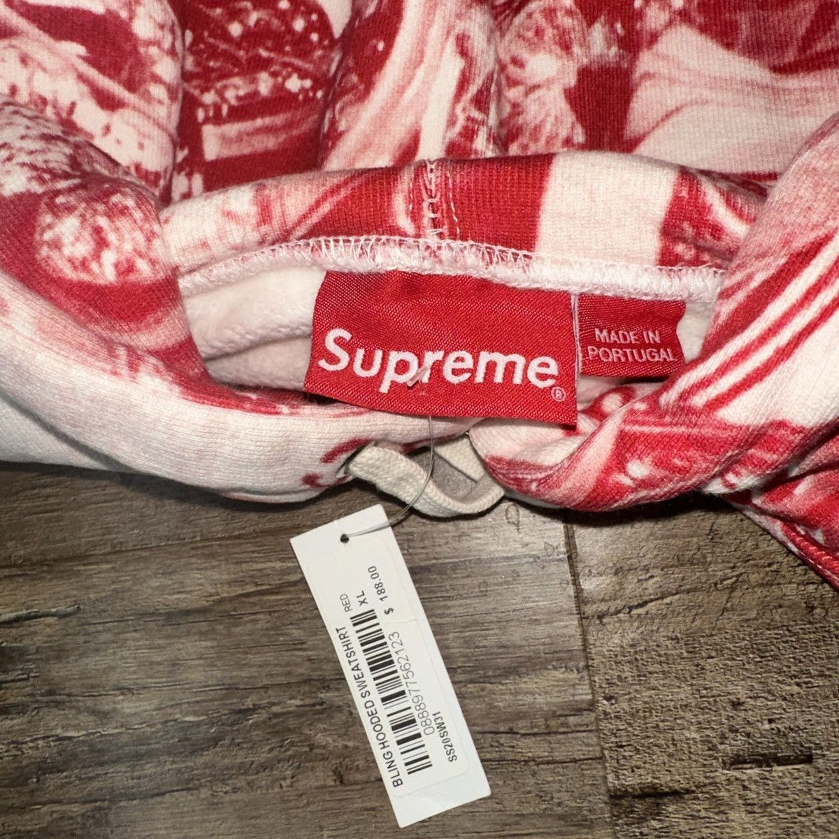 Supreme New! Supreme S/S 20 Bling Hooded Sweatshirt (Red) XLarge Size US XL / EU 56 / 4 - 3 Thumbnail
