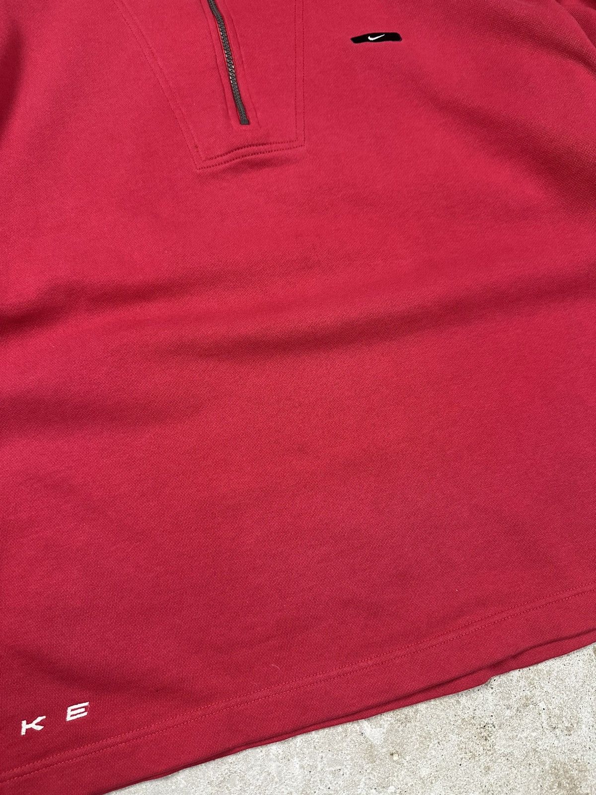 Nike × Vintage Vintage 90s Nike TN Red Half Zip Sweatshirt Swoosh SpellOut Size US XL / EU 56 / 4 - 6 Thumbnail