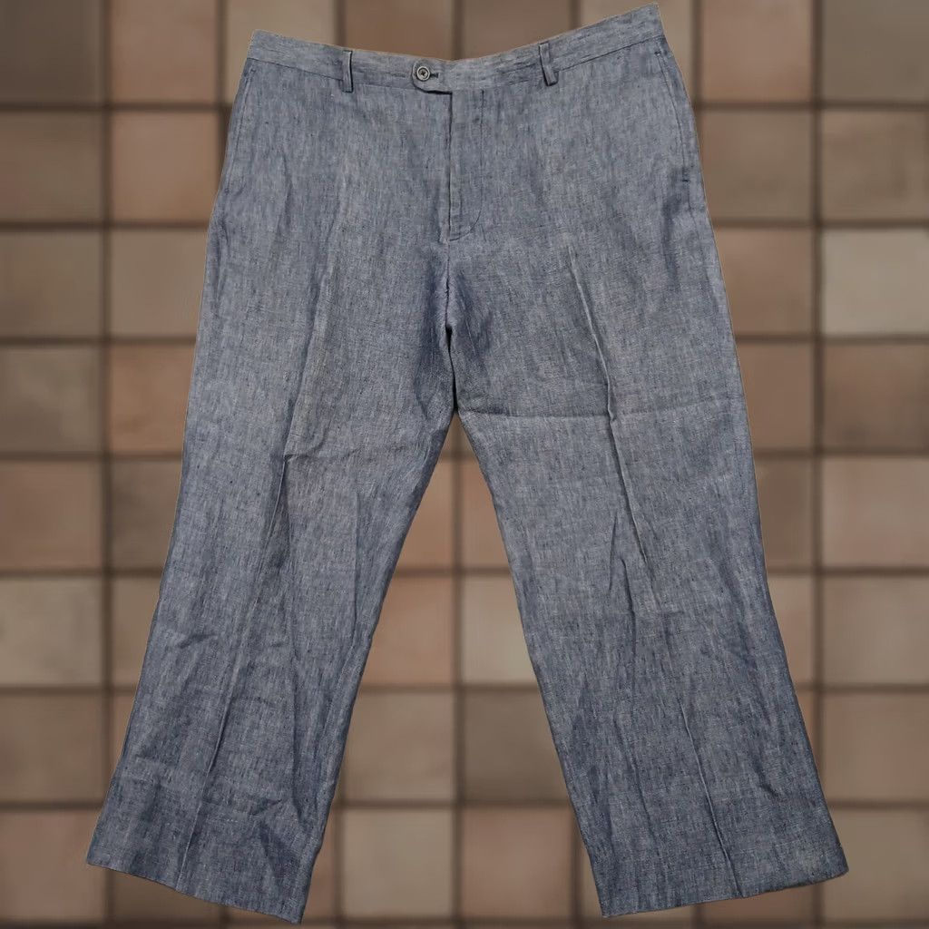 Joseph Abboud Joseph Abboud Heritage Dress Pants Men's 40W Blue Chambray Flat Front Casual Business Pants 40 Regular Mens Size US 40 / EU 56 - 1 Thumbnail