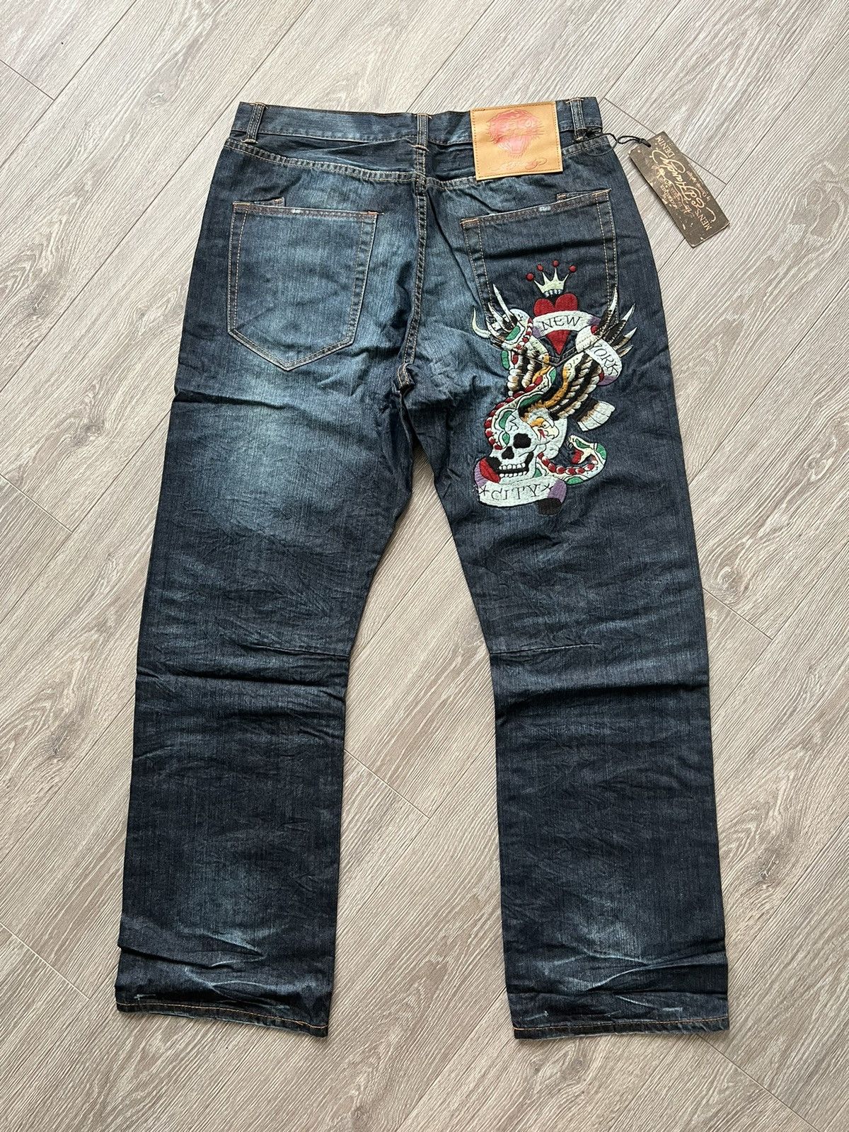 image of Vintage Ed Hardy Jeans By Christian Audigier Denim Pants Y2K, Men's (Size 36)