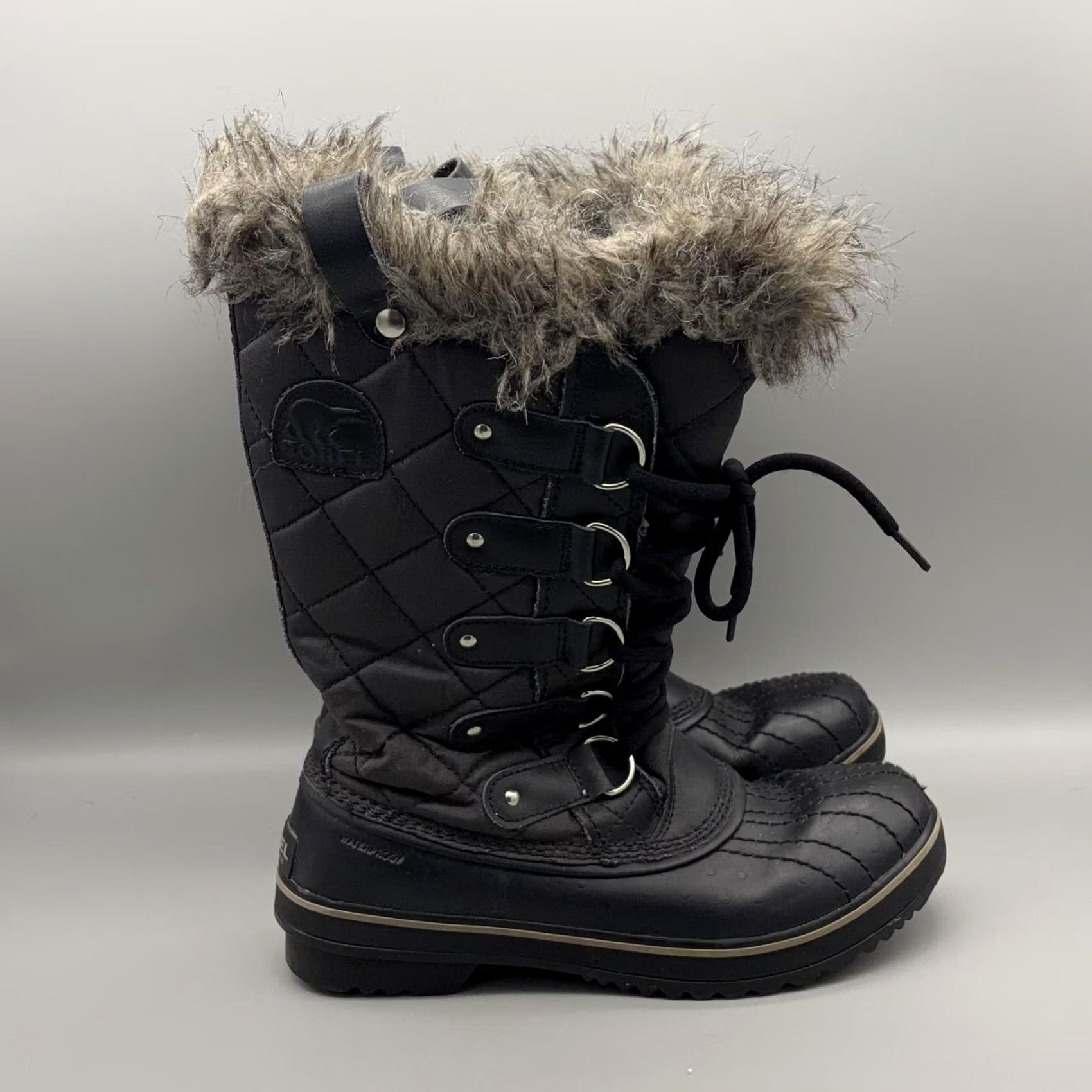 SOREL Sorel Boots Womens Size 7 Black Faux Fur Lace Up Winter Waterproof Snow Size US 5 / IT 35 - 6 Thumbnail