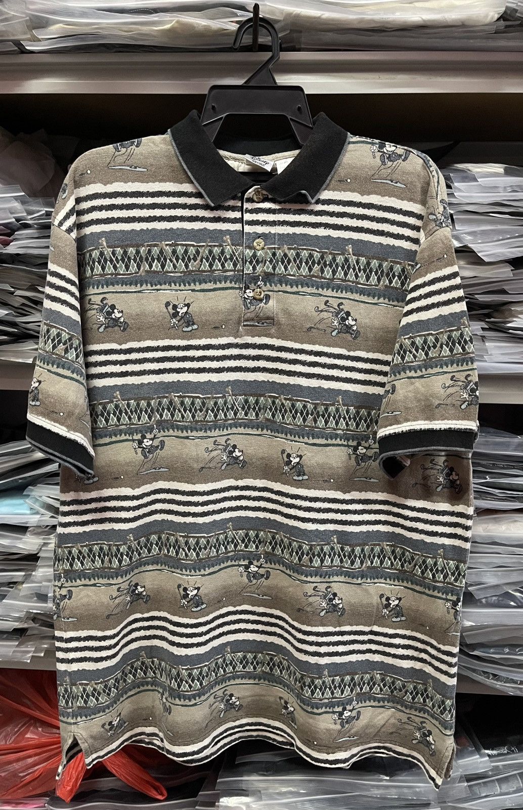 Disney Vintage 90s Mickey Mouse Golfing Striped🔥🔥🔥 Size US L / EU 52-54 / 3 - 1 Thumbnail