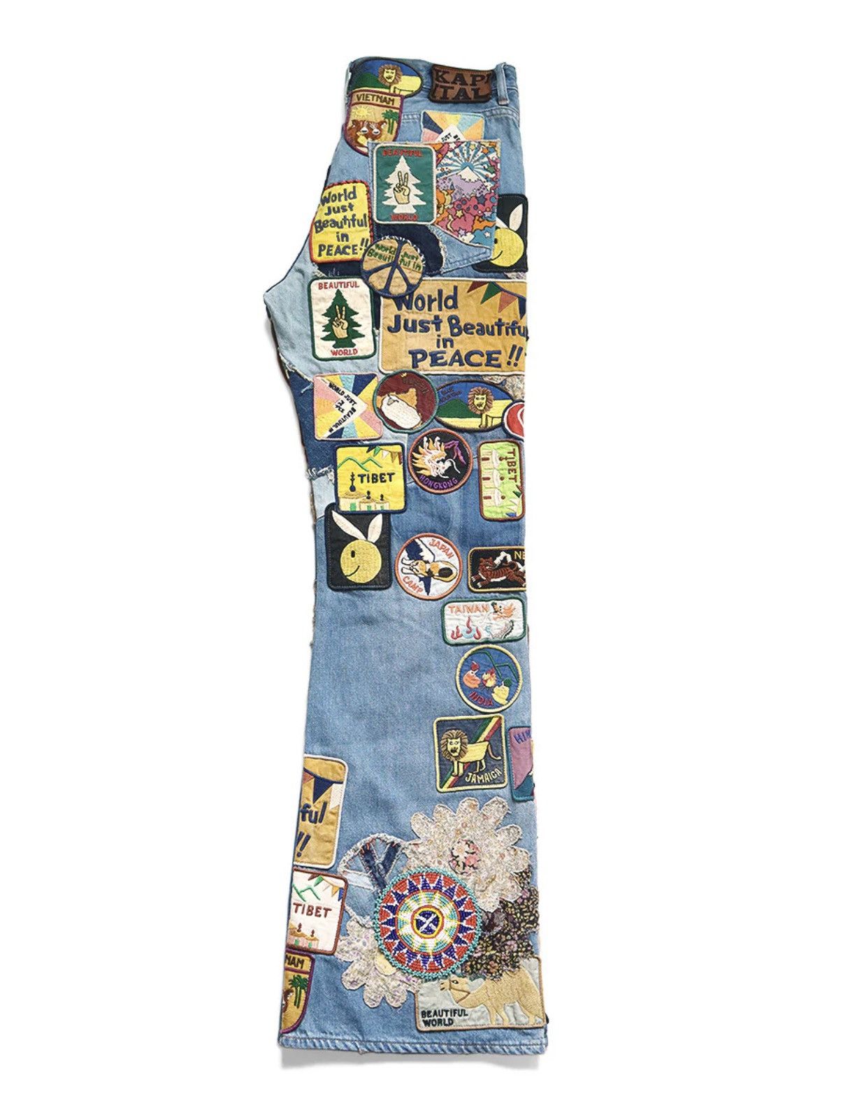 Kapital Kountry Kapital 12.5oz Denim 5P Rat Flare (BEAUTIFUL WORLD INSANE) Size US 36 / EU 52 - 3 Thumbnail