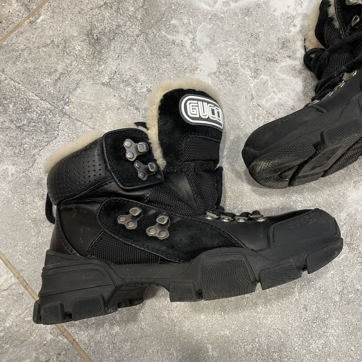 If Six Was Nine × Le Grande Bleu (L.G.B.) Gucci Flashtrek Sneaker shoes leather canvas fur faux boots Size US 5 / IT 35 - 2 Thumbnail