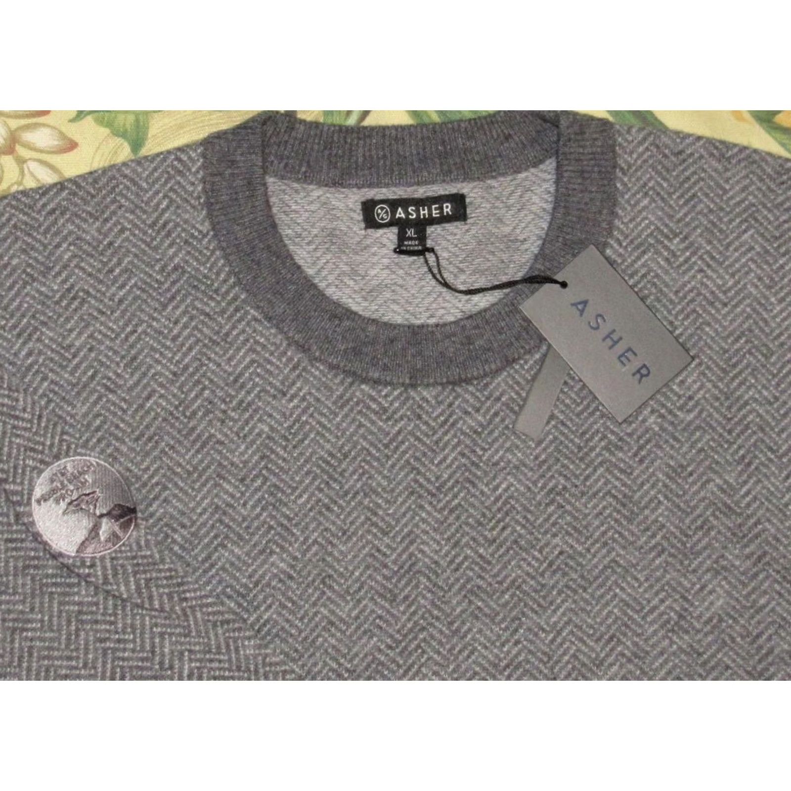 Vintage ASHER Sero Cashmere Wool Herringbone Sweater Pebble Beach XL NWT Mens Pullover XS? Size US XL / EU 56 / 4 - 2 Thumbnail