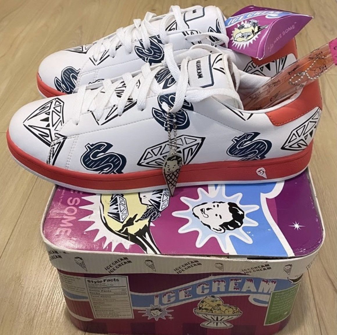 Icecream × Reebok VERY RARE OG REEBOK X BBC/ICE CREAM DIAMOND & DOLLAR SAMPLE Size US 11.5 / EU 44-45 - 2 Thumbnail