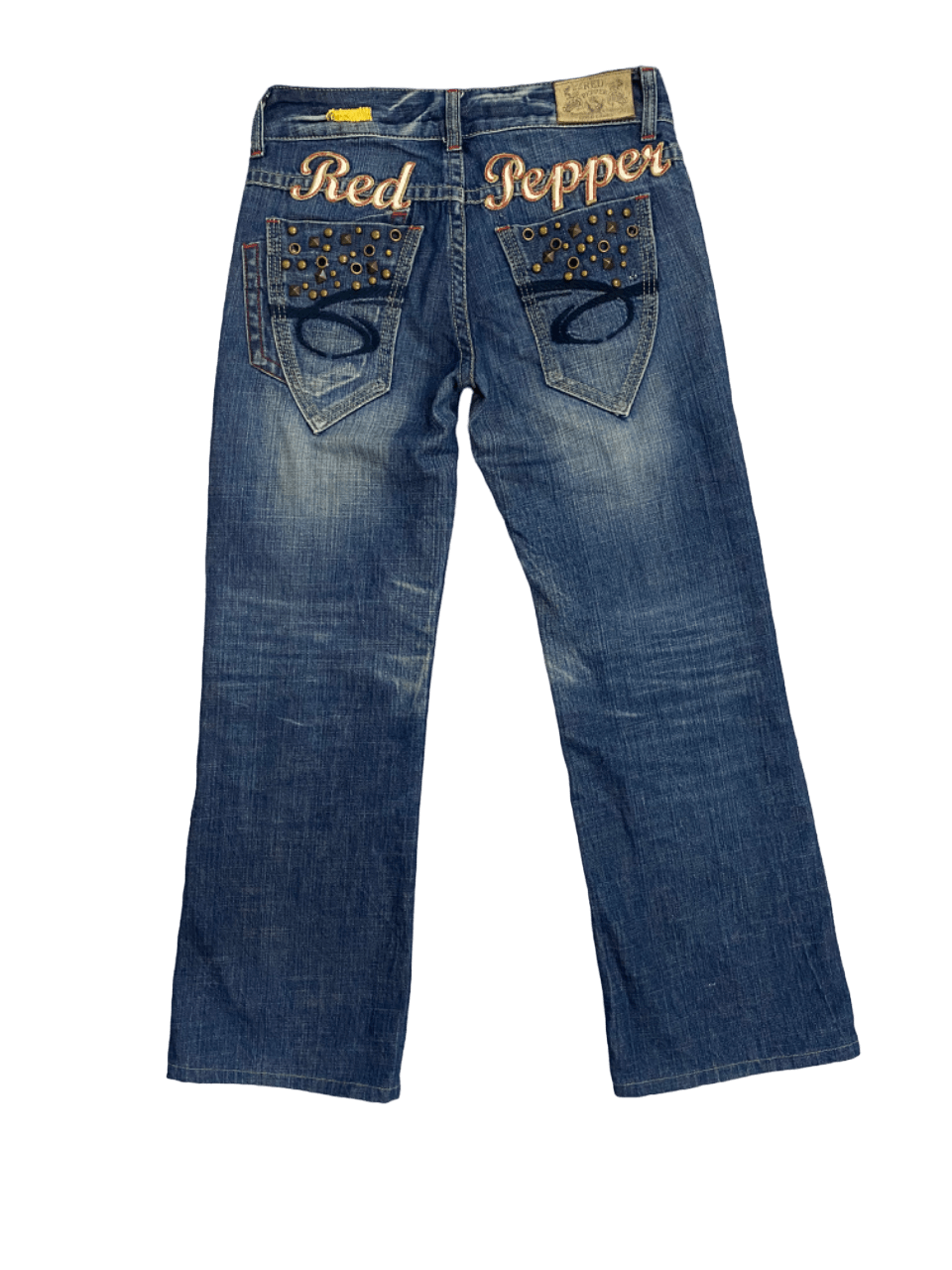 Ed Hardy Rare Red Peppers Studded Jeans Size 30" / US 8 / IT 44 - 2 Thumbnail