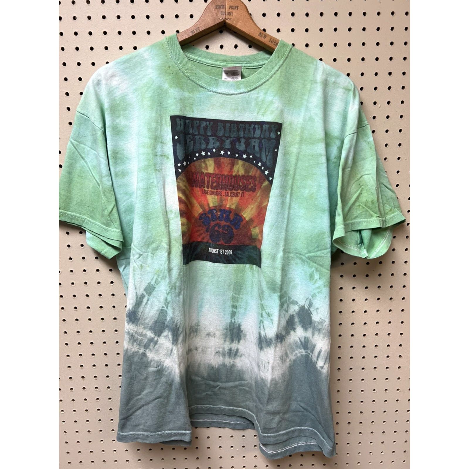 Fruit Of The Loom Mens 2XL Jerry Jam Lake Dunmore Vermont T-Shirt Band 2009 2010 Grateful Dead Cover Multicolor Cotton Crew Neck Mens Size US XXL / EU 58 / 5 - 2 Thumbnail