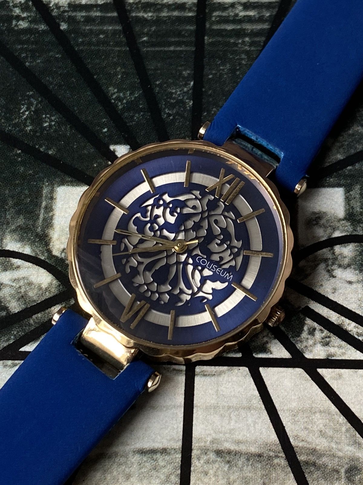 Japanese Brand × Jewelry × Vintage Vintage Coliseum Skeleton Watch Blue Strap Working Size ONE SIZE - 3 Thumbnail