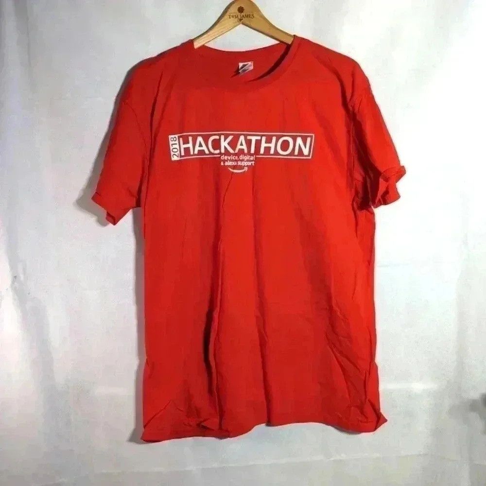 Gildan 2018 Hackathon Red Tshirt Amazon logo Gildan soft style Size US XL / EU 56 / 4 - 1 Thumbnail