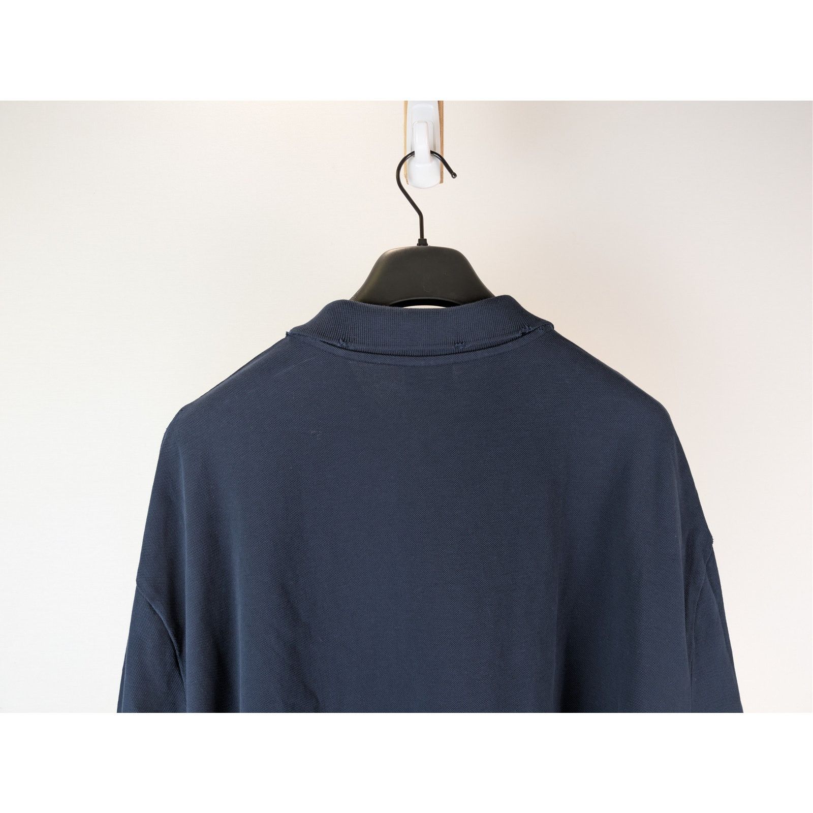 Balenciaga o1rshd1 Q:2 / Oversized Cotton Pique Polo Shirt in Navy Blue Size US XL / EU 56 / 4 - 11 Thumbnail