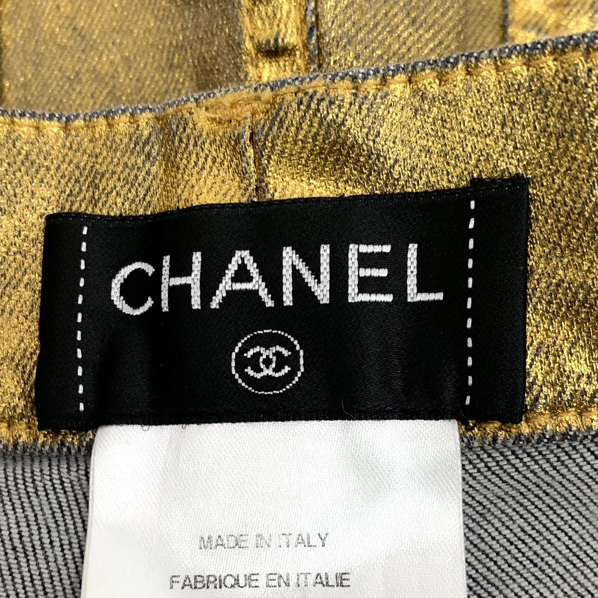 Chanel Chanel Gold Vintage Cotton Denim Casual Shorts K26WX Size 25" / US 0 / IT 36 - 6 Thumbnail
