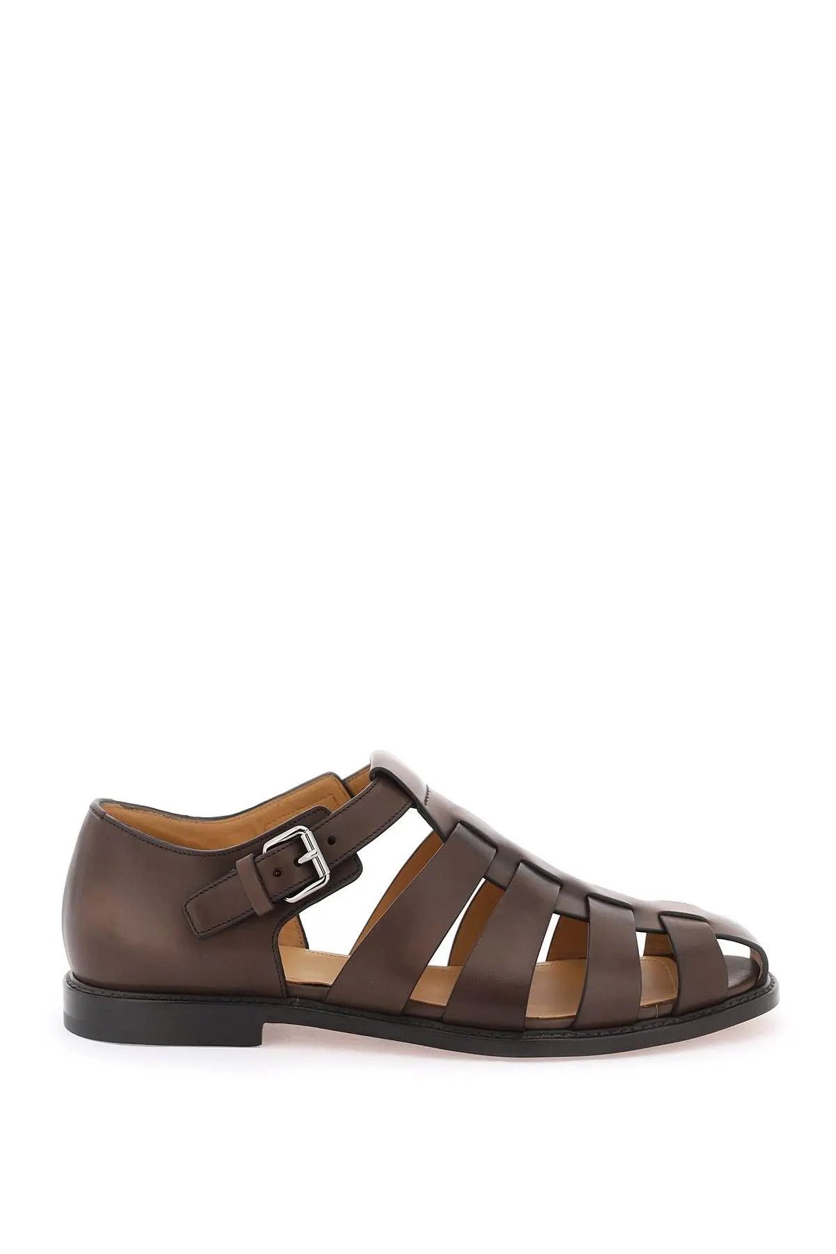 image of Churchs O1S22I1N0224 Leather Fisherman Sandals In Brown, Men's (Size 9)
