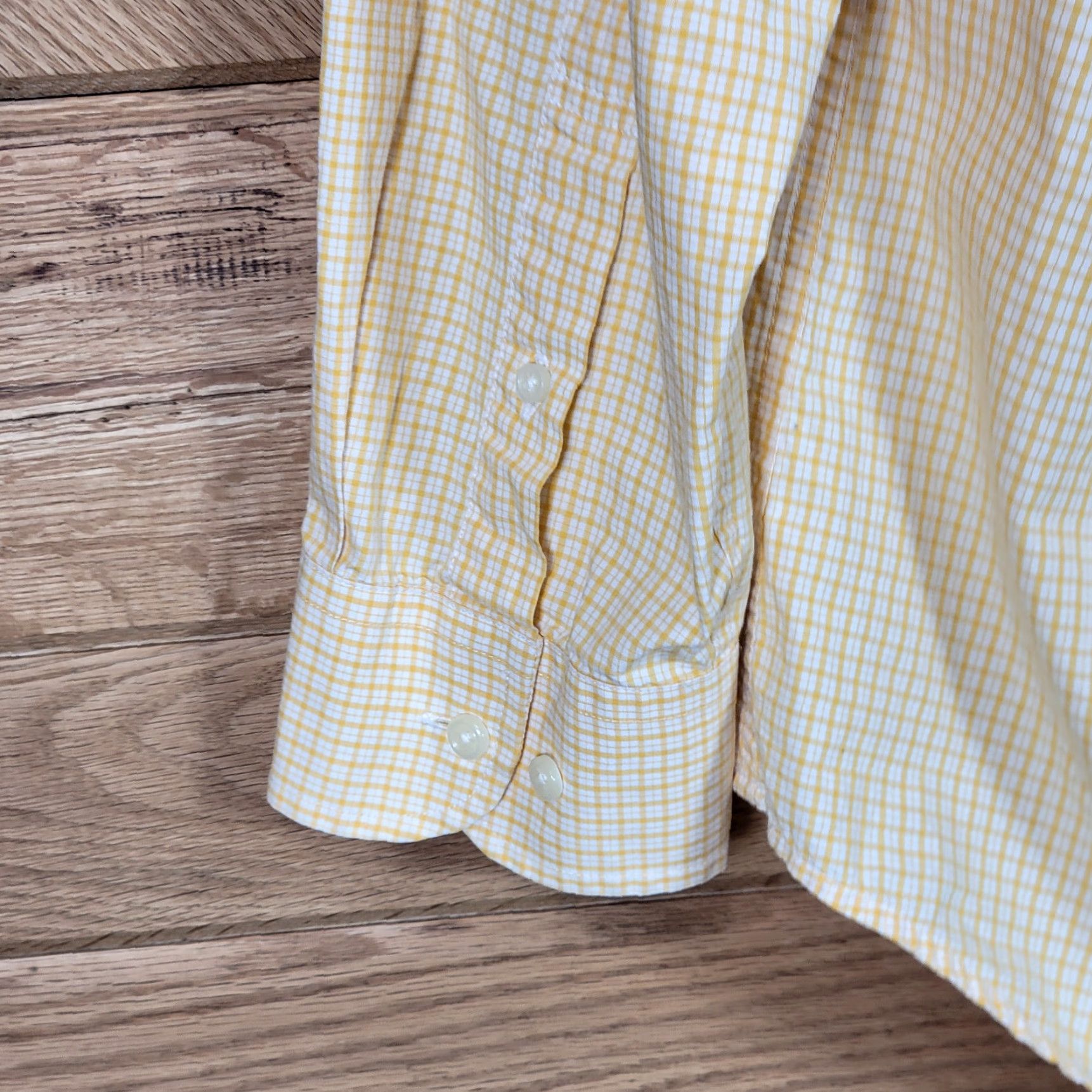 Tommy Hilfiger Tommy Hilfiger Mens Shirt Button-Down Plaid Flag Yellow White Multicolor Large L Shirt Mens Flag Plaid Button-Down 100% Cotton Regular Fit Long Sleeve Size US L / EU 52-54 / 3 - 4 Thumbnail