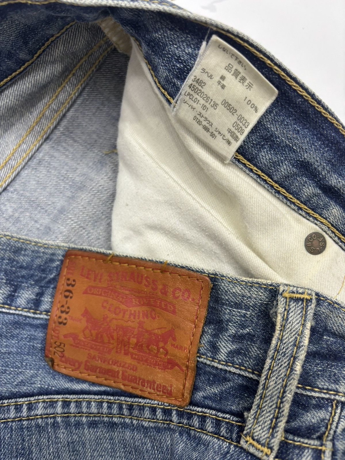 Levi's 🔥VINTAGE LEVIS 502 BAGGY DISTRESSED DENIM JEAN Size US 36 / EU 52 - 13 Thumbnail