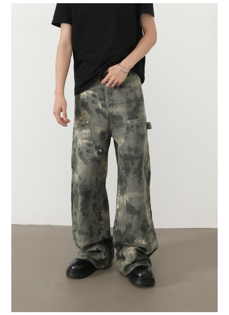Vintage Retro men's loose straight casual workwear camouflage jeans Size US 32 / EU 48 - 3 Thumbnail