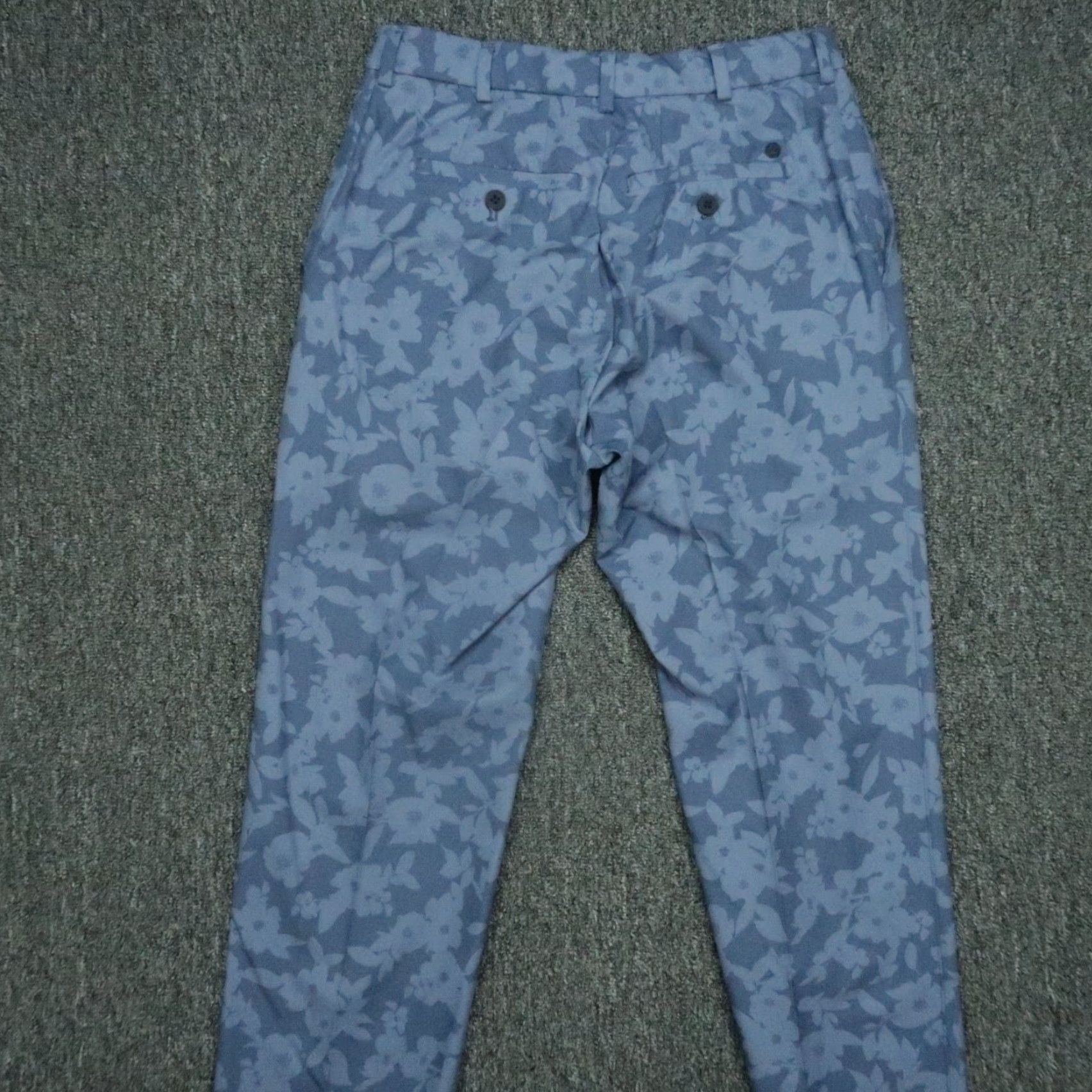 Peter Millar Peter Millar Surge Performance Pants Mens 28x28 Blue Floral Lightweight Comfort Stretch Easy Care Pockets Flat Front Chino Straight Regular Size US 28 / EU 44 - 3 Thumbnail