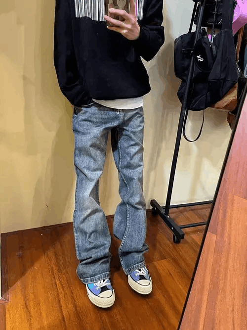 Japanese Brand Washed distressed baggy jeans Size US 34 / EU 50 - 1 Thumbnail