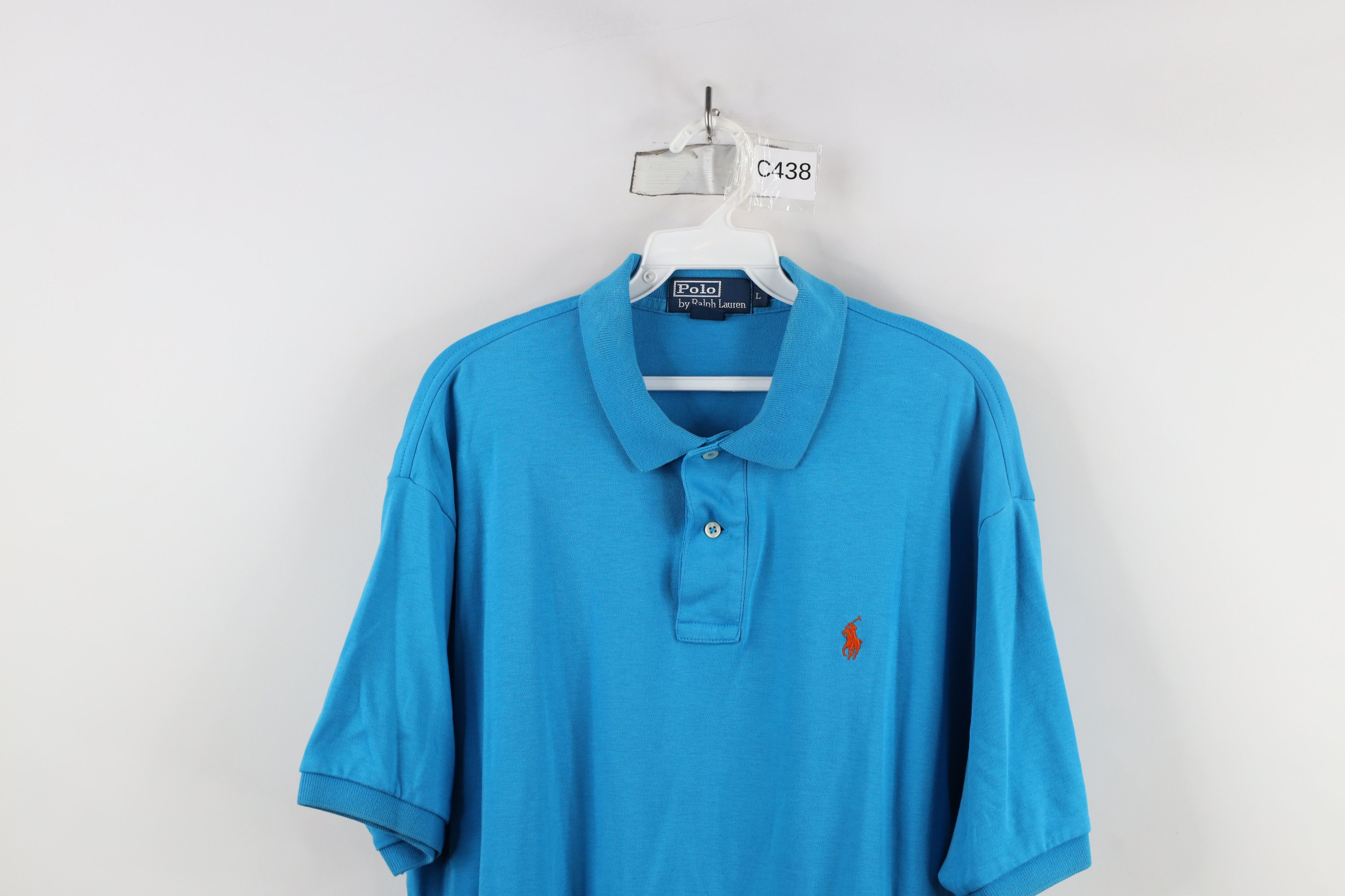 Ralph Lauren × Vintage Vintage 90s Ralph Lauren Cotton Knit Golf Polo Shirt Blue Size US L / EU 52-54 / 3 - 2 Thumbnail