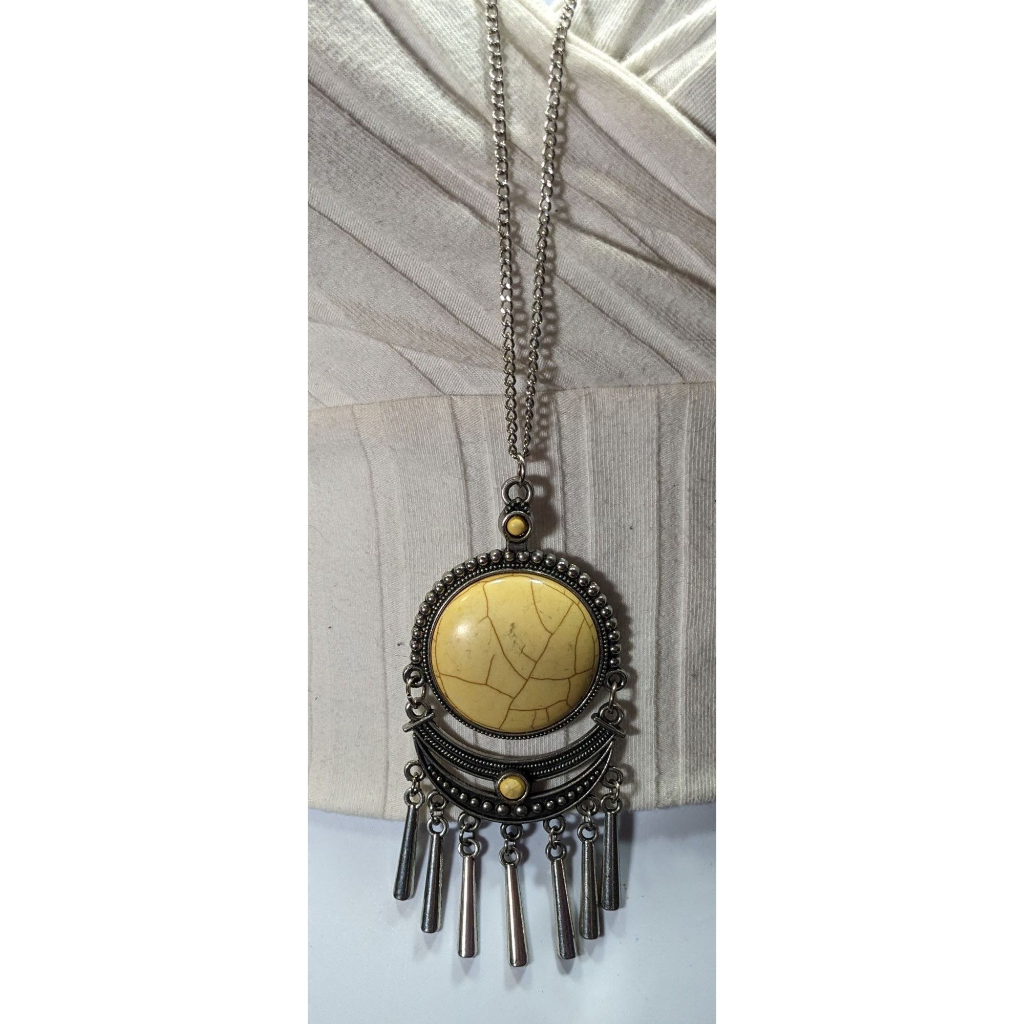 Other Paparazzi Bohemian Yellow And Silver Tone Pendant Necklace Size ONE SIZE - 5 Thumbnail
