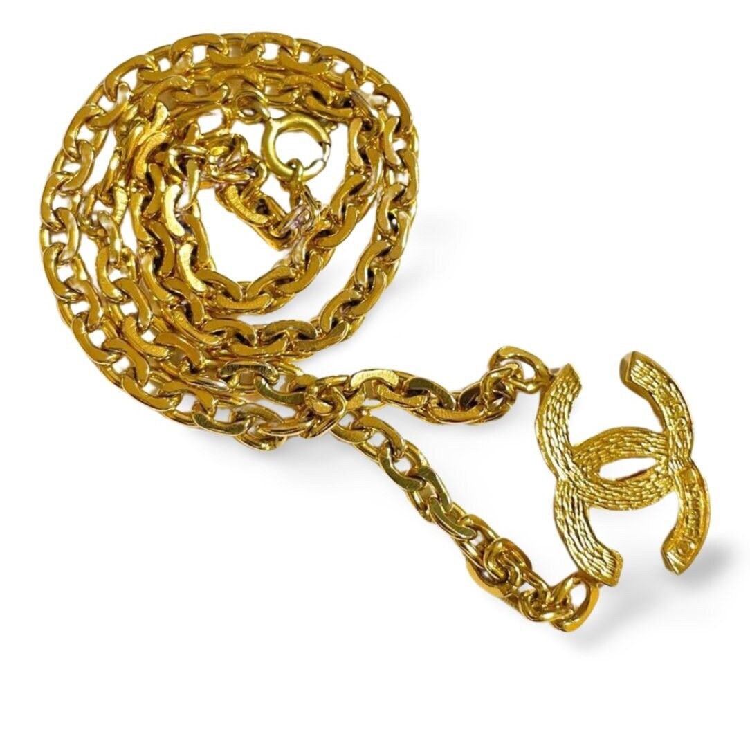 Chanel Vintage CHANEL golden chain necklace with crystal CC mark Size ONE SIZE - 5 Thumbnail