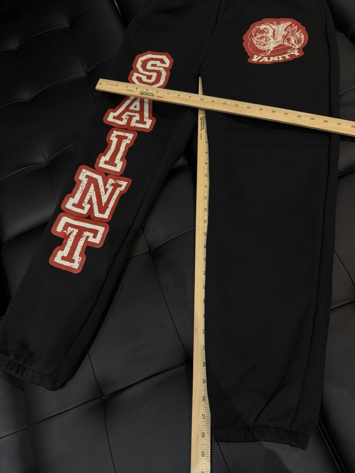 Saint Vanity Size Large - Saint Vanity Varsity Sweatpants Black Red NEW Size US 34 / EU 50 - 10 Thumbnail
