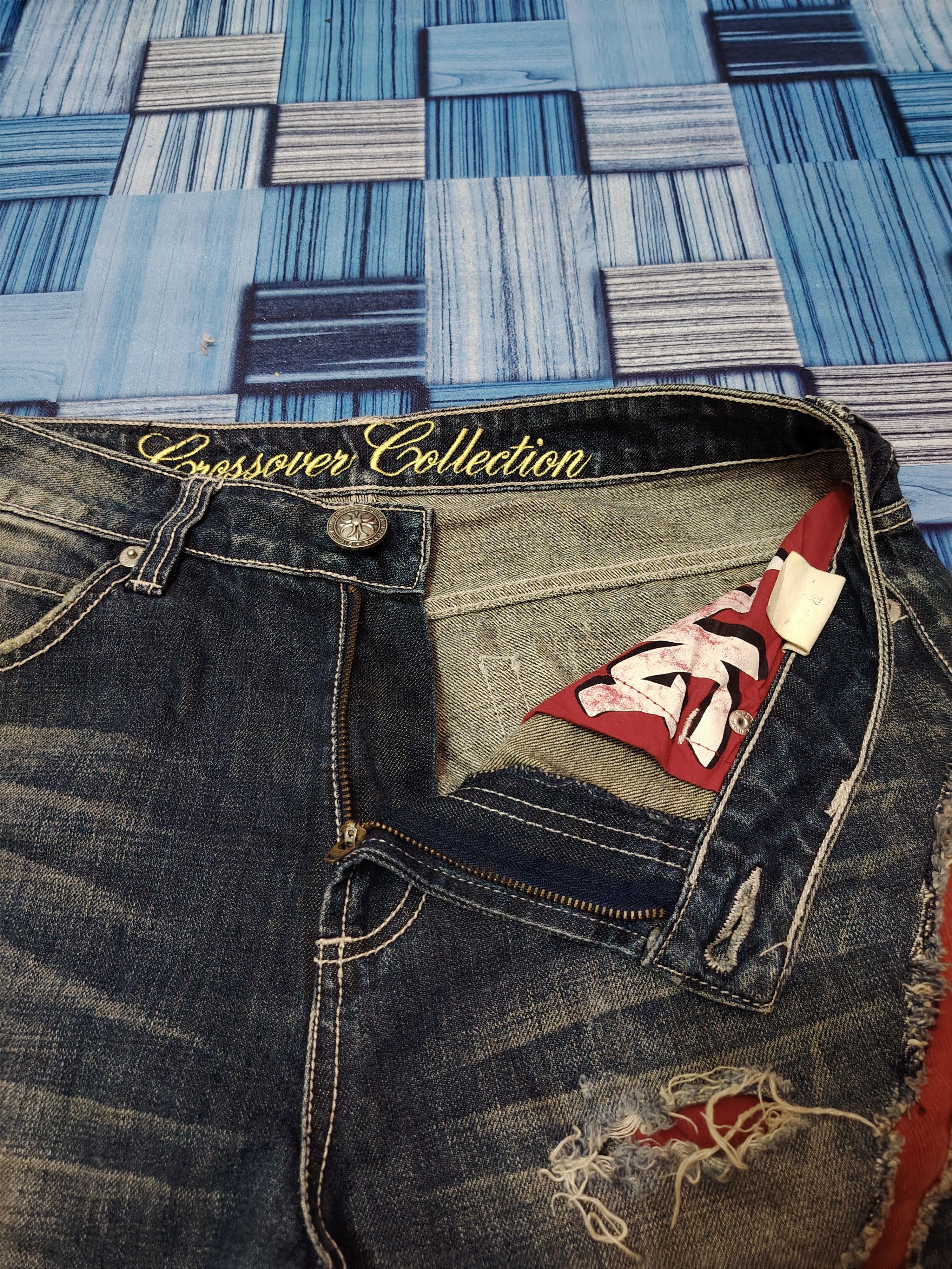 Japanese Brand Distressed denim osaka big train flared jeans Size US 31 - 11 Thumbnail
