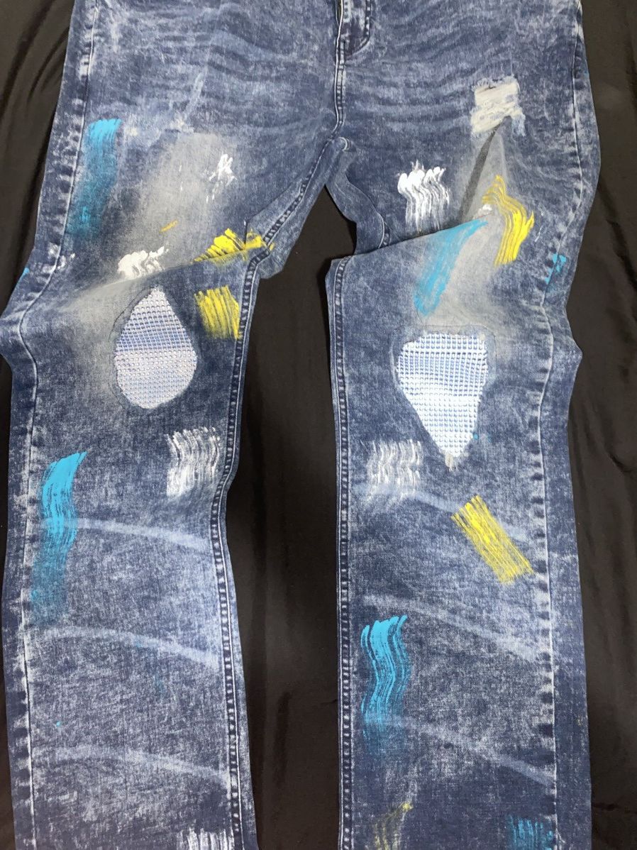 Other Vintage Vibe Brooklyn State Acid Wash Denim Jeans - Size 48 Size US 44 / EU 60 - 4 Thumbnail