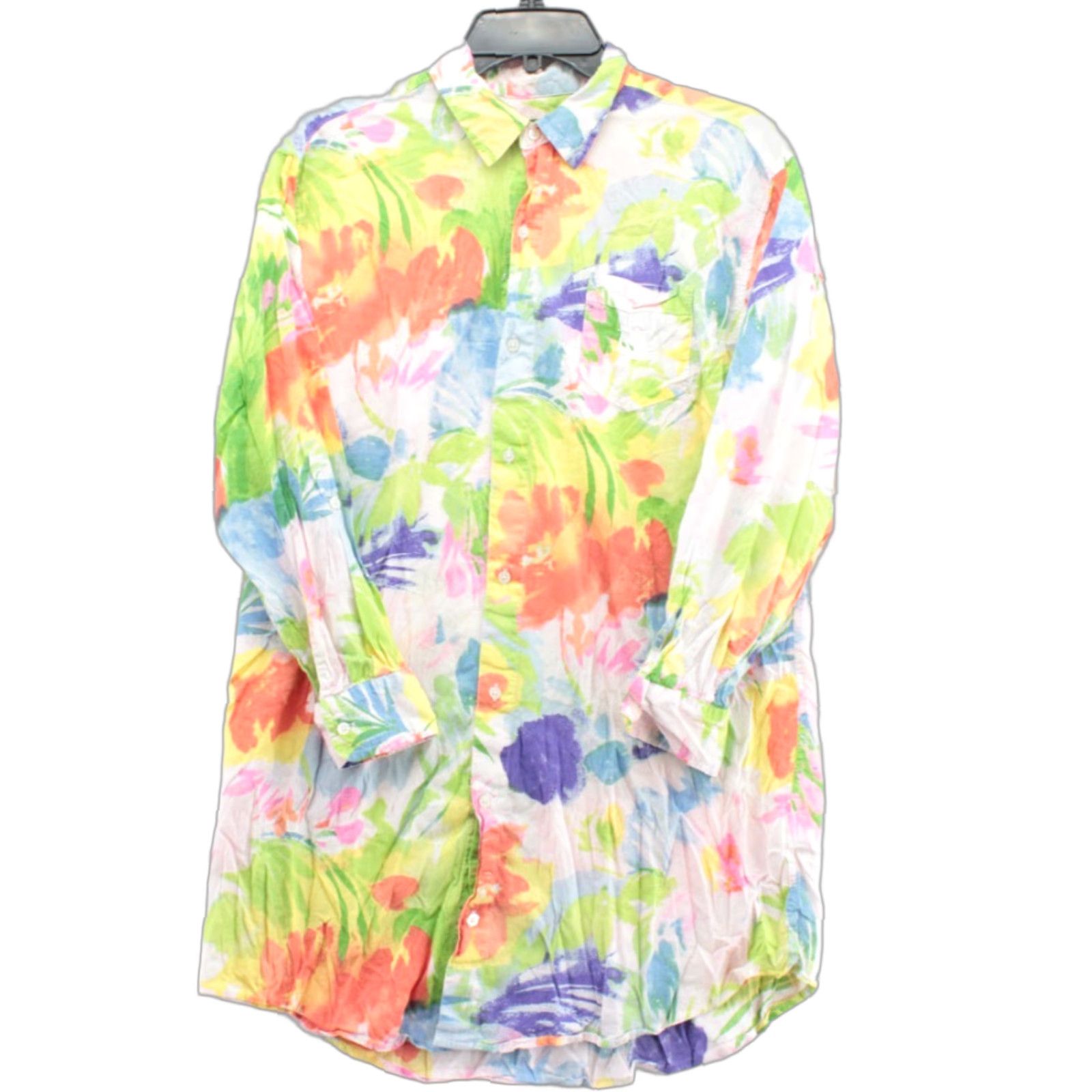 Ralph Lauren Lauren Ralph Lauren Top Shirt Women's Floral Print 3/4 Roll-Tab Sleeve Knit Long Multicolor Button-Up Casual Business Workwear Adult M Womens Size M / US 6-8 / IT 42-44 - 1 Thumbnail