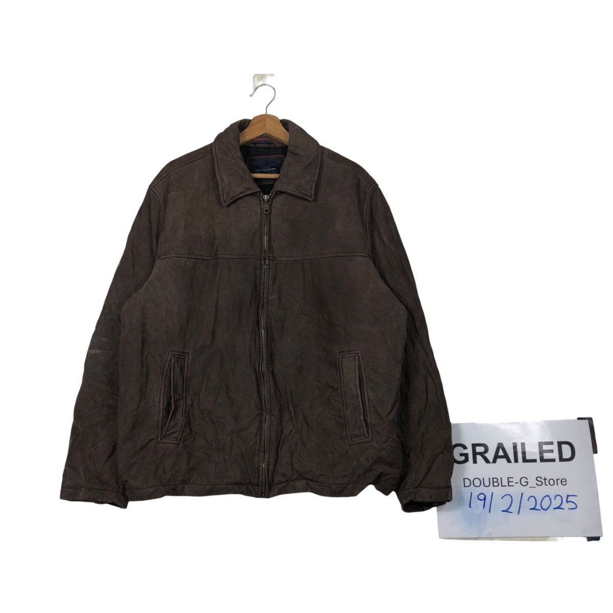 Genuine Leather 📌Vintage Genuine Leather Jacket Tommy Hilfiger Blanket Size US XL / EU 56 / 4 - 1 Thumbnail
