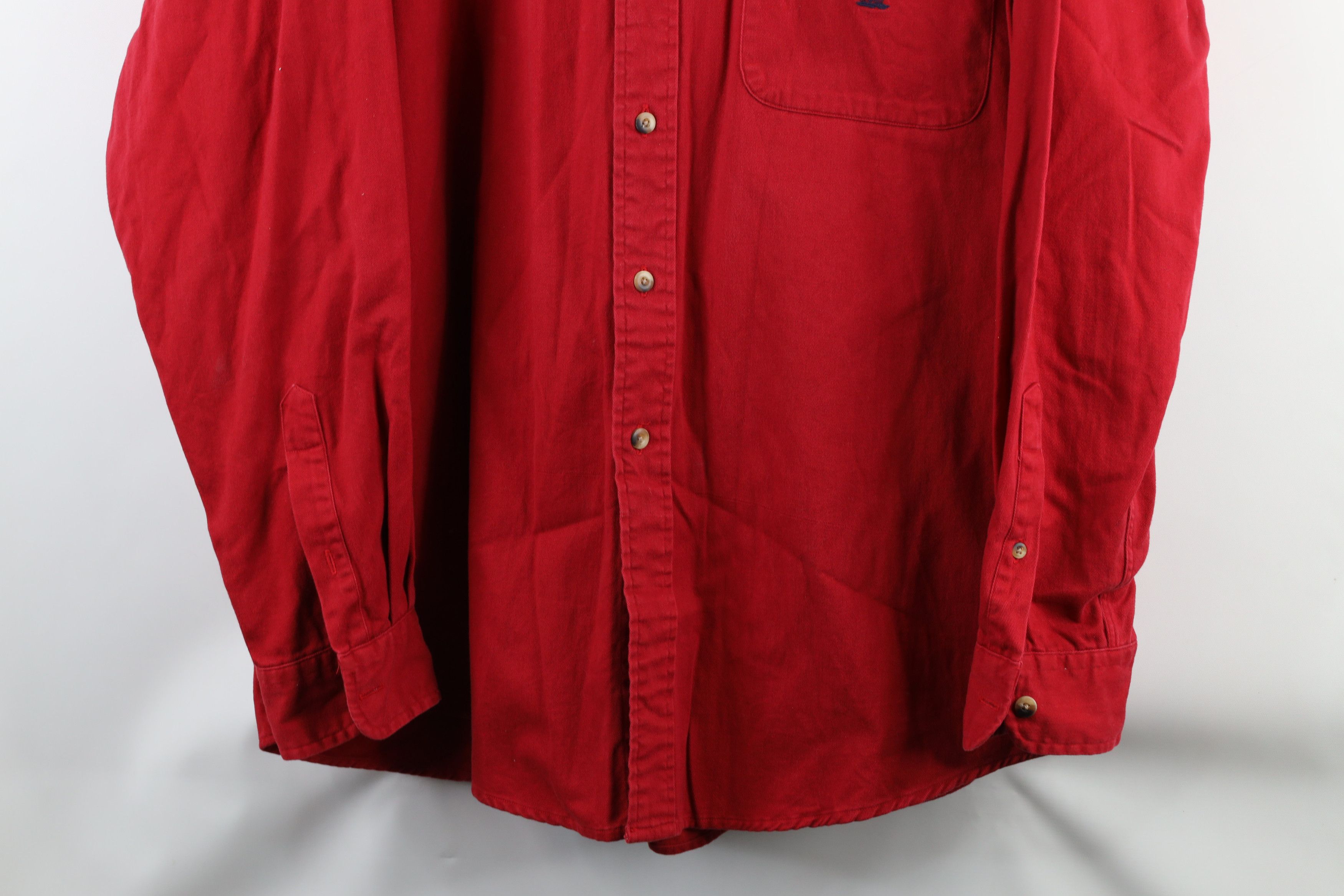 Nautica × Vintage Vintage 90s Nautica Heavyweight Collar Button Down Shirt Size US XL / EU 56 / 4 - 3 Thumbnail
