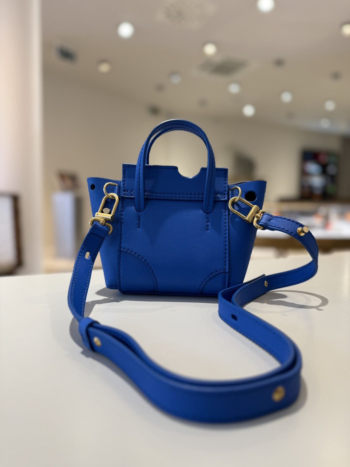 Off-White Off-White Burrow-16 Tote Bag Blue Leather Size ONE SIZE - 2 Thumbnail