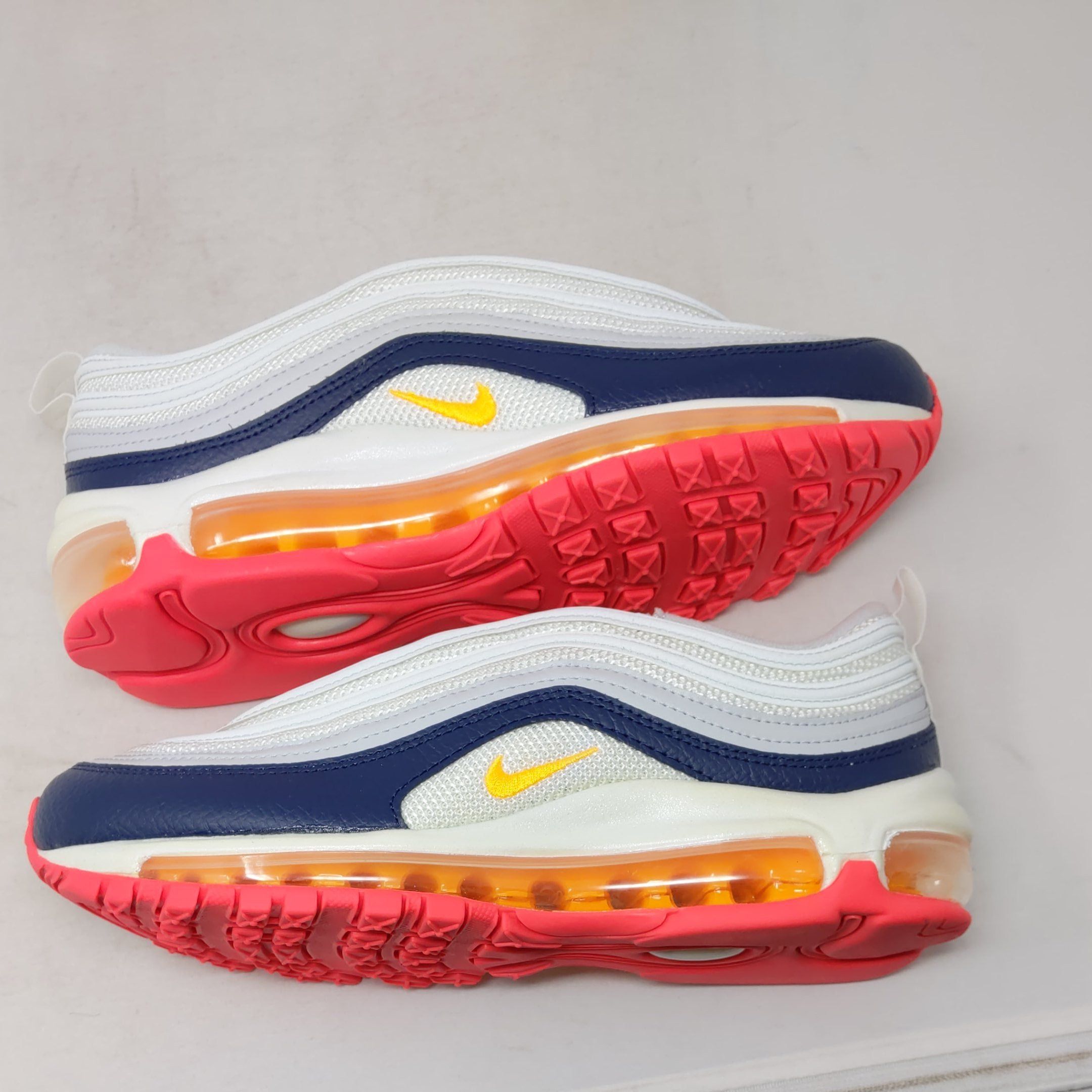 Nike Wmns Air Max 97 Platinum Navy Orange Grailed