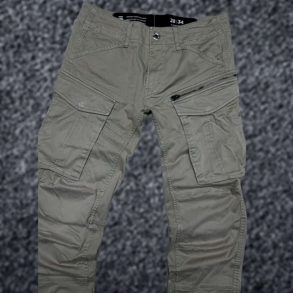 G-Star G Star Raw Mens Rovic Zip 3D Regular Tapered Cargo Pants Size 28 Beige Cotton Logo Pockets Cargo 3D 34in Inseam Mens Size US 28 / EU 44 - 1 Thumbnail