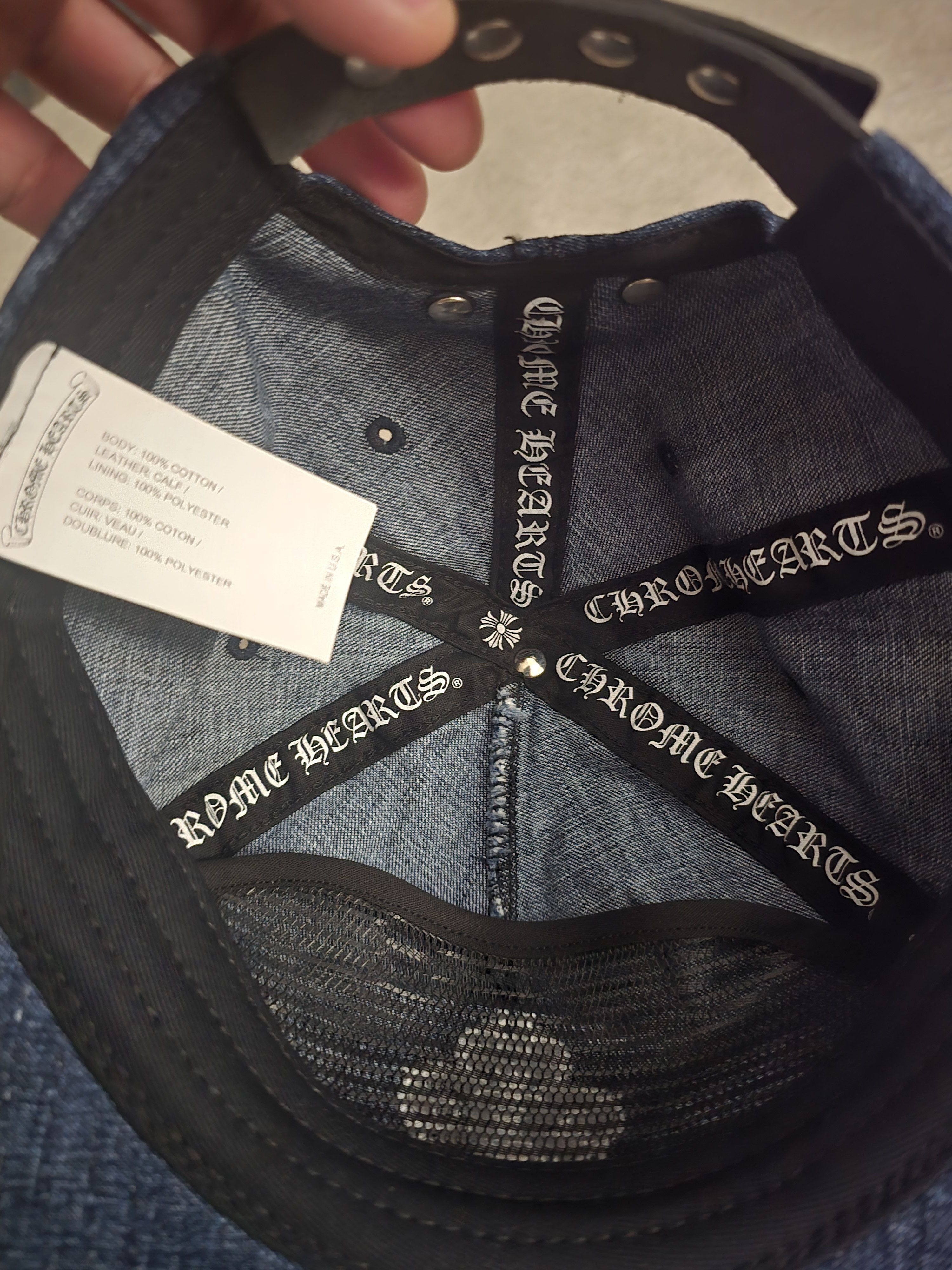 Chrome Hearts Chrome Hearts Denim Dagger Hat Snapback Size ONE SIZE - 4 Thumbnail