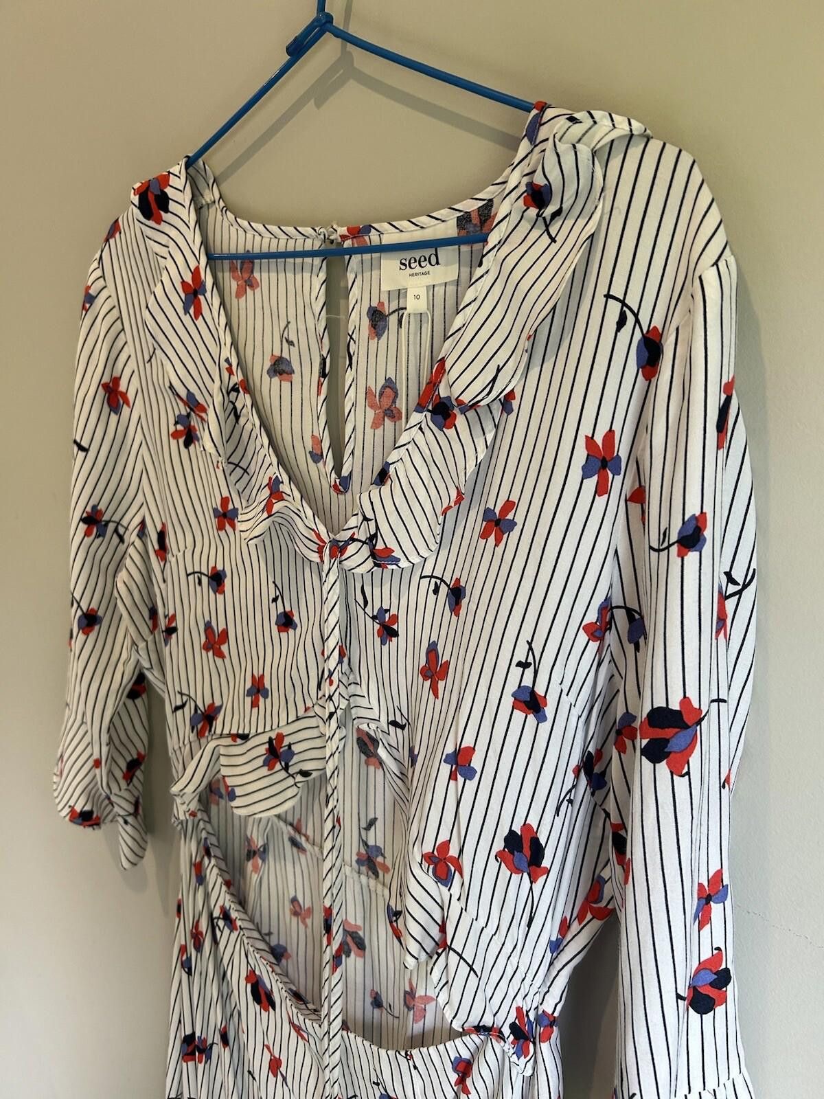 Designer Seed Dress Cutout Floral Frill NEW RRP$139 - Size 10 (003) Size M / US 6-8 / IT 42-44 - 5 Thumbnail