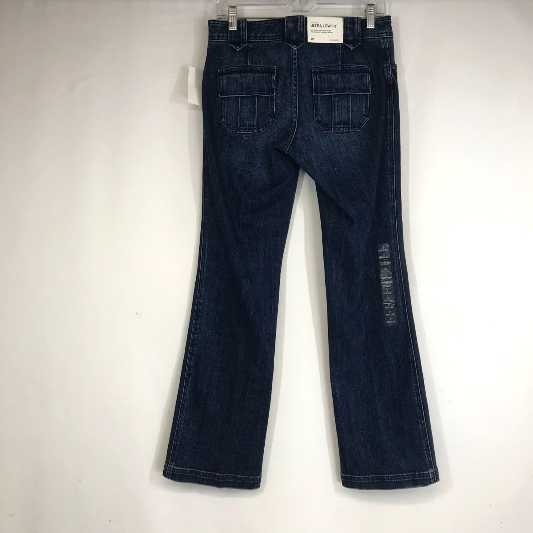 Gap GAP Jeans Bootcut Dark Wash 2R Women Ultra Low Rise Stretch Denim Trousers Pants Size 26" / US 2 / IT 38 - 4 Thumbnail