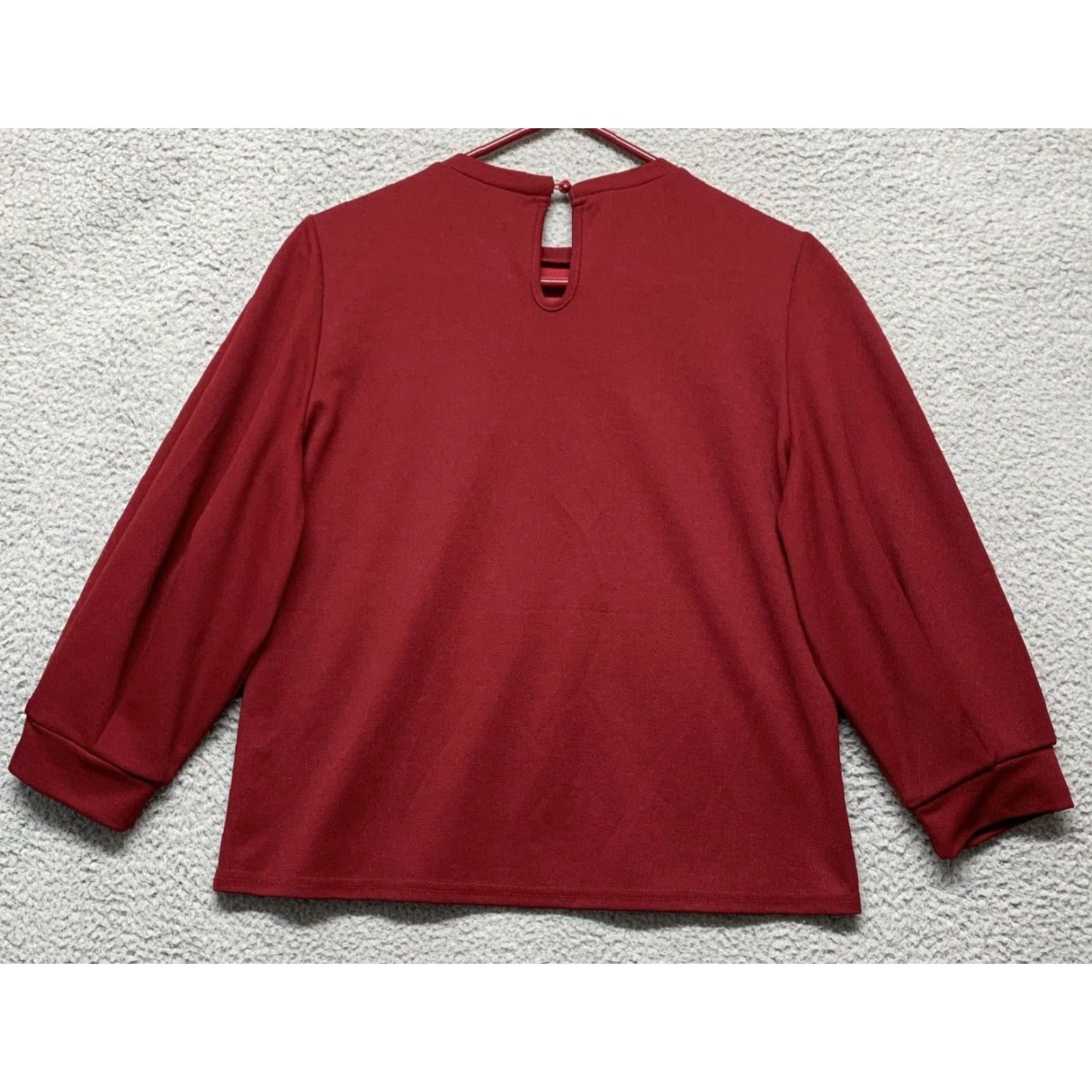 Shein Shein Women's Cropped Top M 3/4 Sleeve Burgundy Stretch Machine Wash NEW w/o Tag Blouse Shirt Womens Size M / US 6-8 / IT 42-44 - 4 Thumbnail