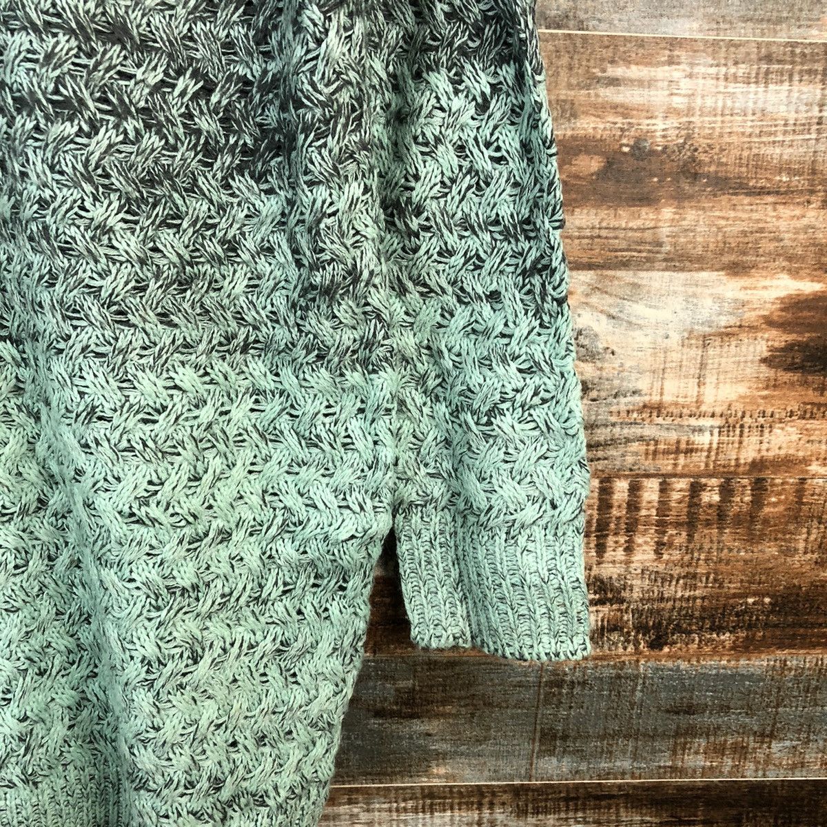 GU × Homespun Knitwear GU Green two tone sweatshirt long Knitwear #A2502 Size M / US 6-8 / IT 42-44 - 8 Thumbnail