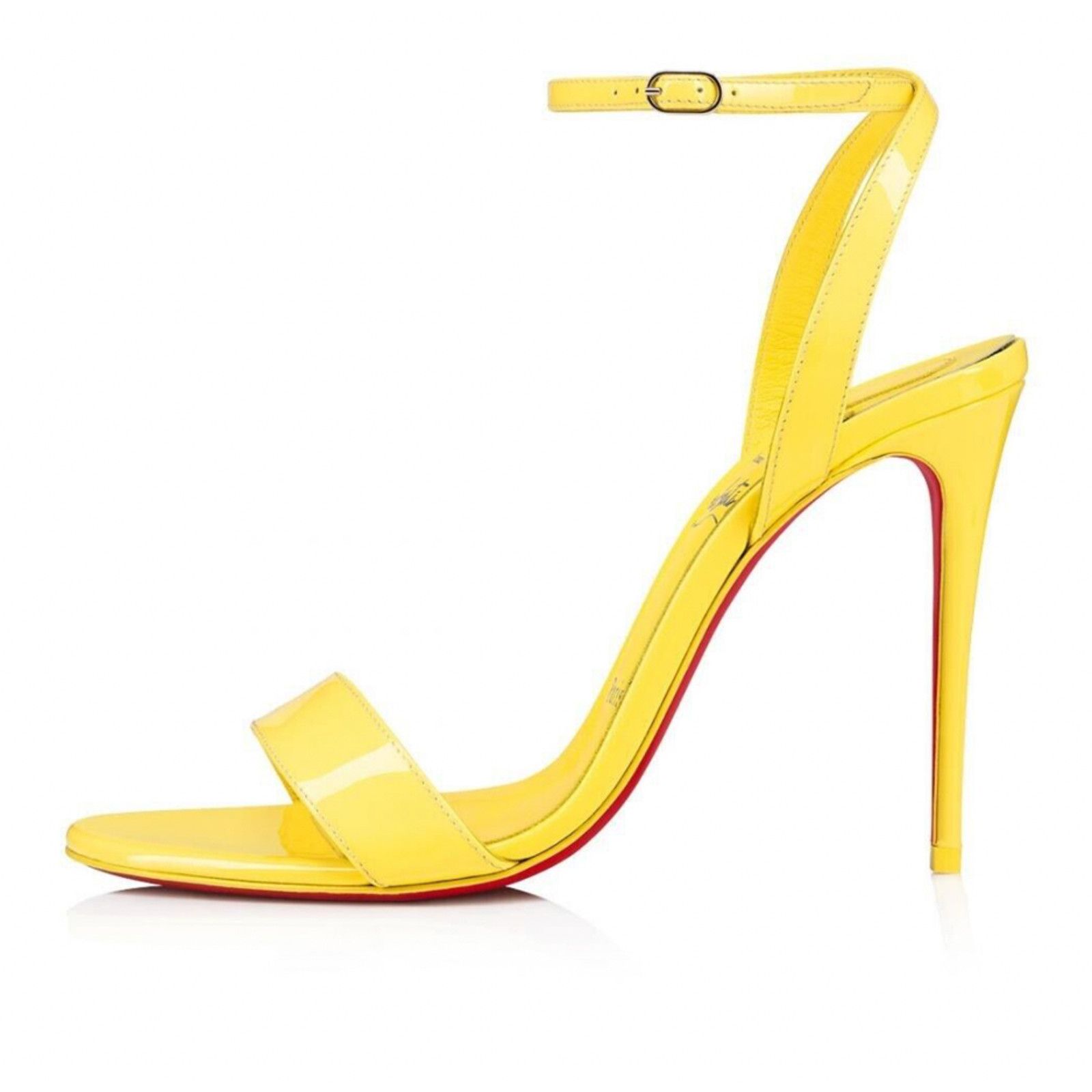Christian Louboutin Loubigirl 100 Piou Piou Yellow Strap Sandal Heel Pump 38.5 Size US 8.5 / IT 38.5 - 5 Thumbnail