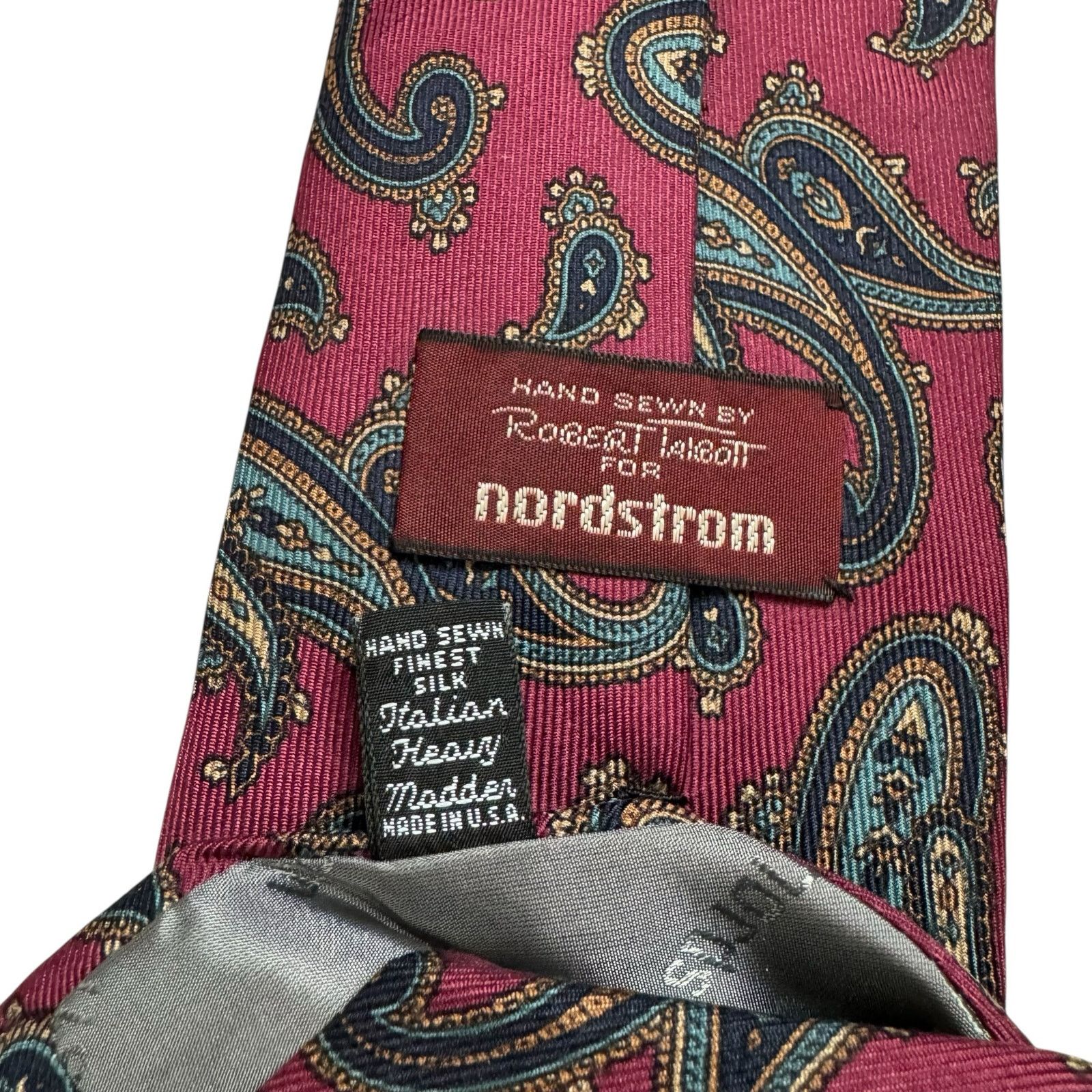 Robert Talbott Vintage ROBERT TALBOTT Nordstrom 100% Silk Tie Red Paisley Size ONE SIZE - 4 Thumbnail