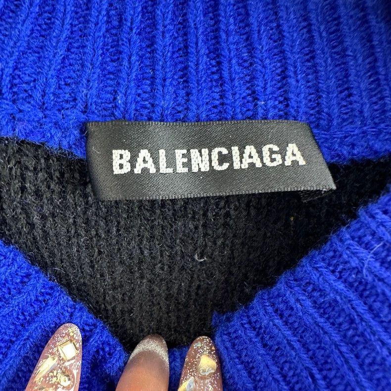 Balenciaga Balenciaga Blue bullet screen sweater with printed letters Size US S / EU 44-46 / 1 - 4 Thumbnail