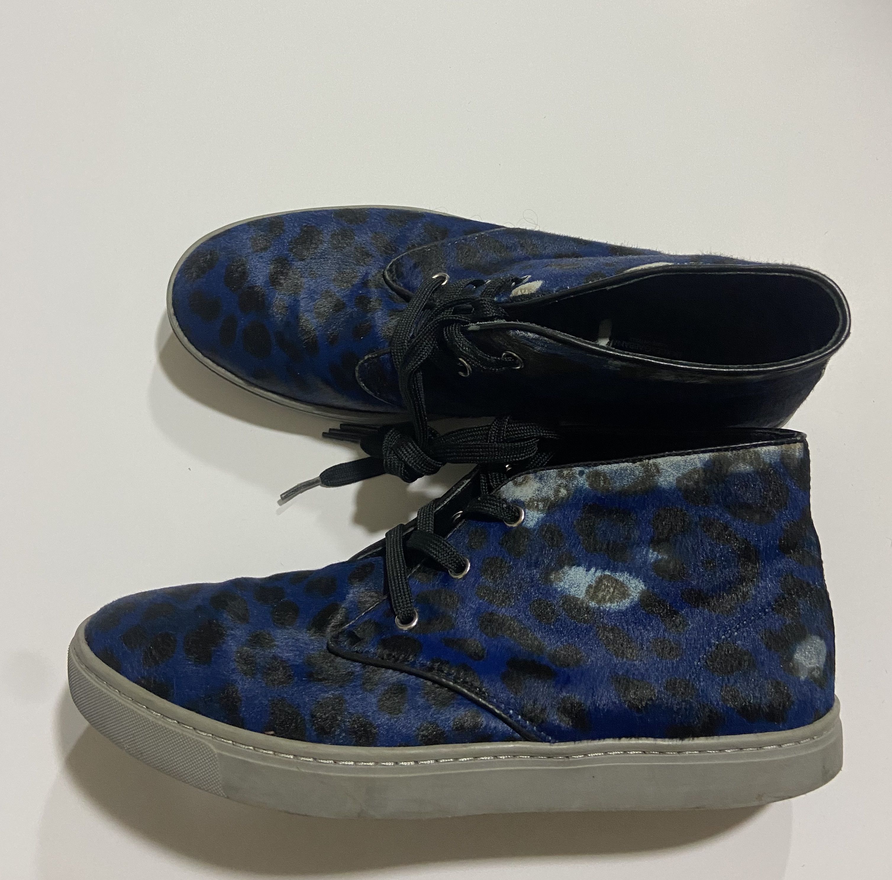 Dolce & Gabbana × Vintage DOLCE & GABBANA Blue Calfskin Leopard ( BLEACHED ! ) Size US 8 / EU 41 - 2 Thumbnail