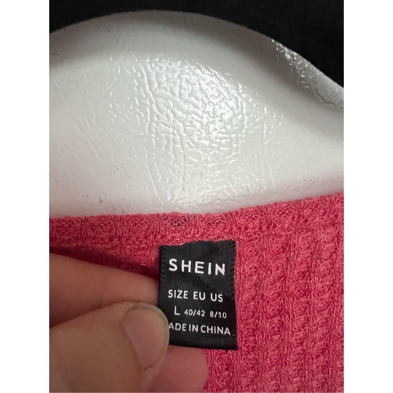 Shein Shein Pink Waffle Knit Top Woman’s Size Large Size L / US 10 / IT 46 - 4 Thumbnail