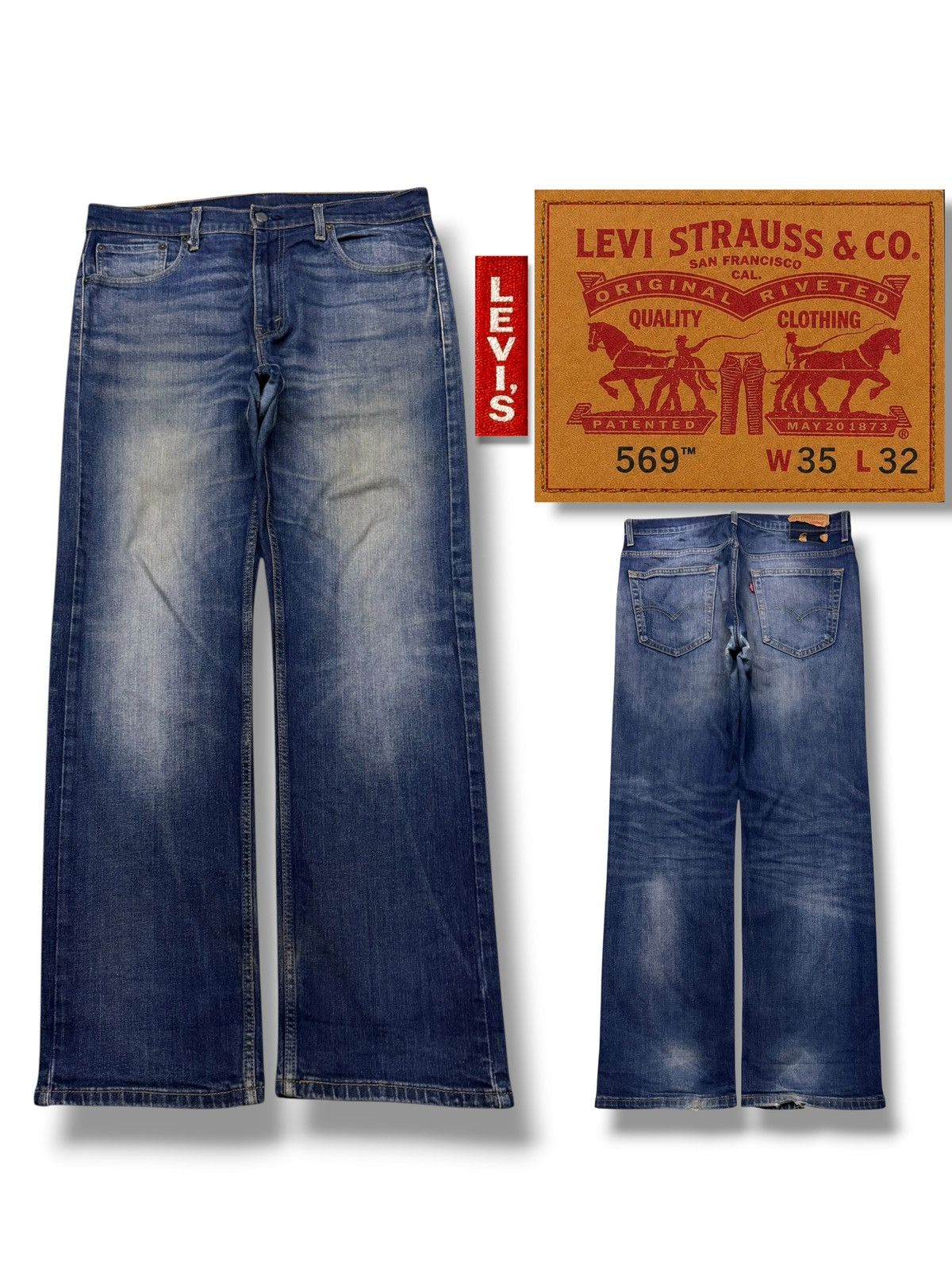 Levi's Vintage Levi’s 569 Denim Jeans | Loose Straight Fit | W35 Size US 35 - 1 Thumbnail