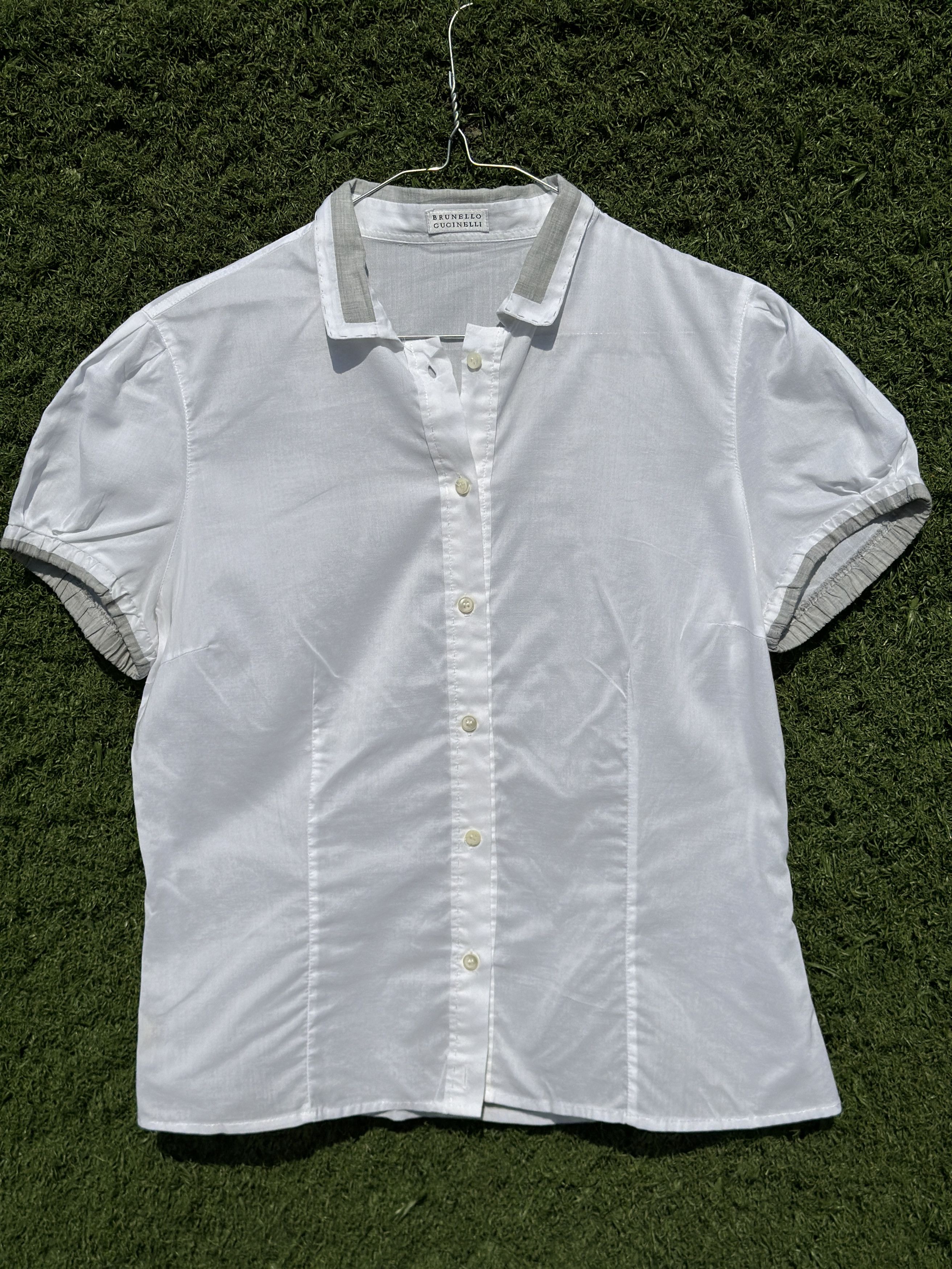 Brunello Cucinelli Brunello Cucinelli White Cotton Tailored Size L XL Size L / US 10 / IT 46 - 4 Thumbnail