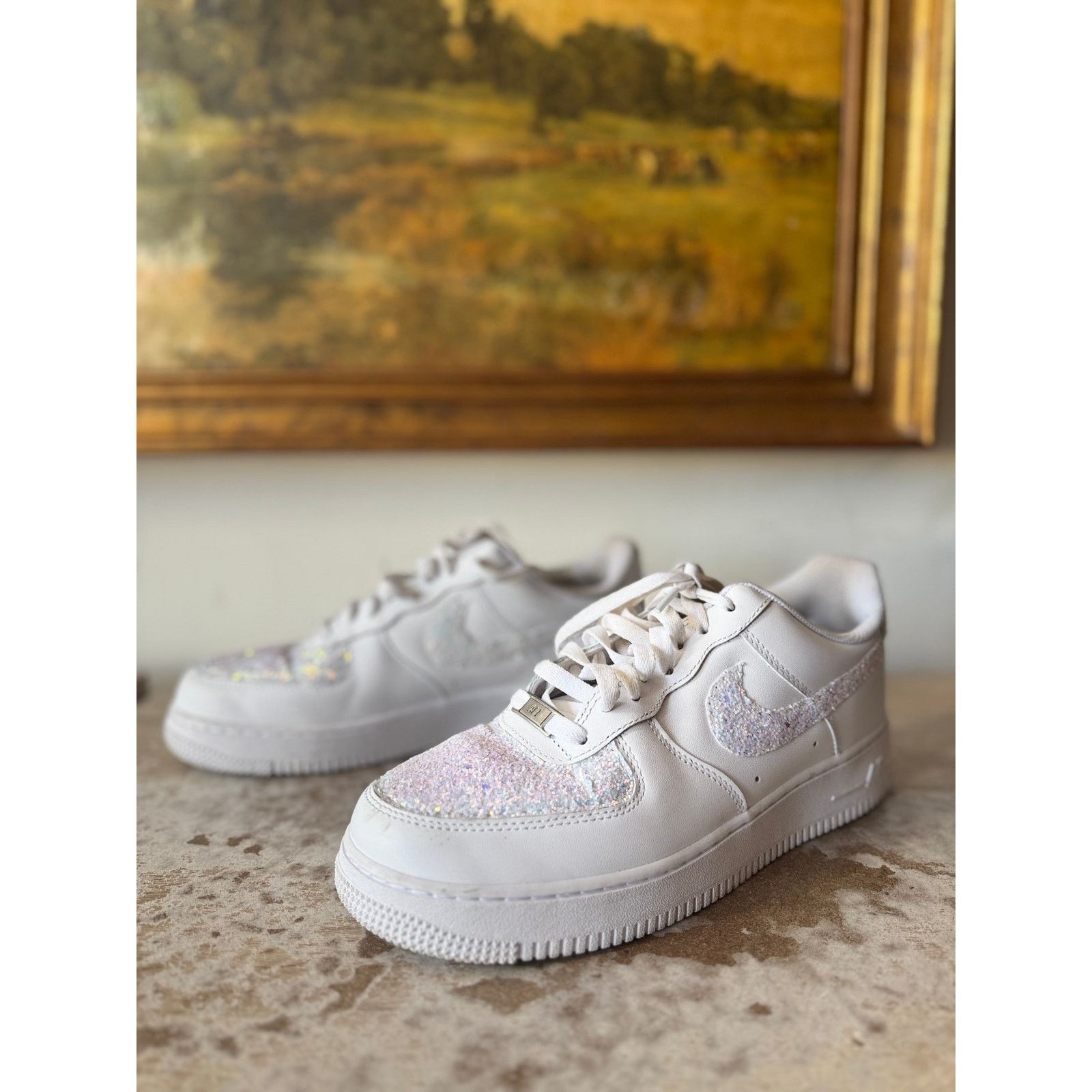 Nike Nike Air Force 1 Glitter Swoosh and Accents Ladies Size 8.5 Size US 8.5 / IT 38.5 - 2 Thumbnail