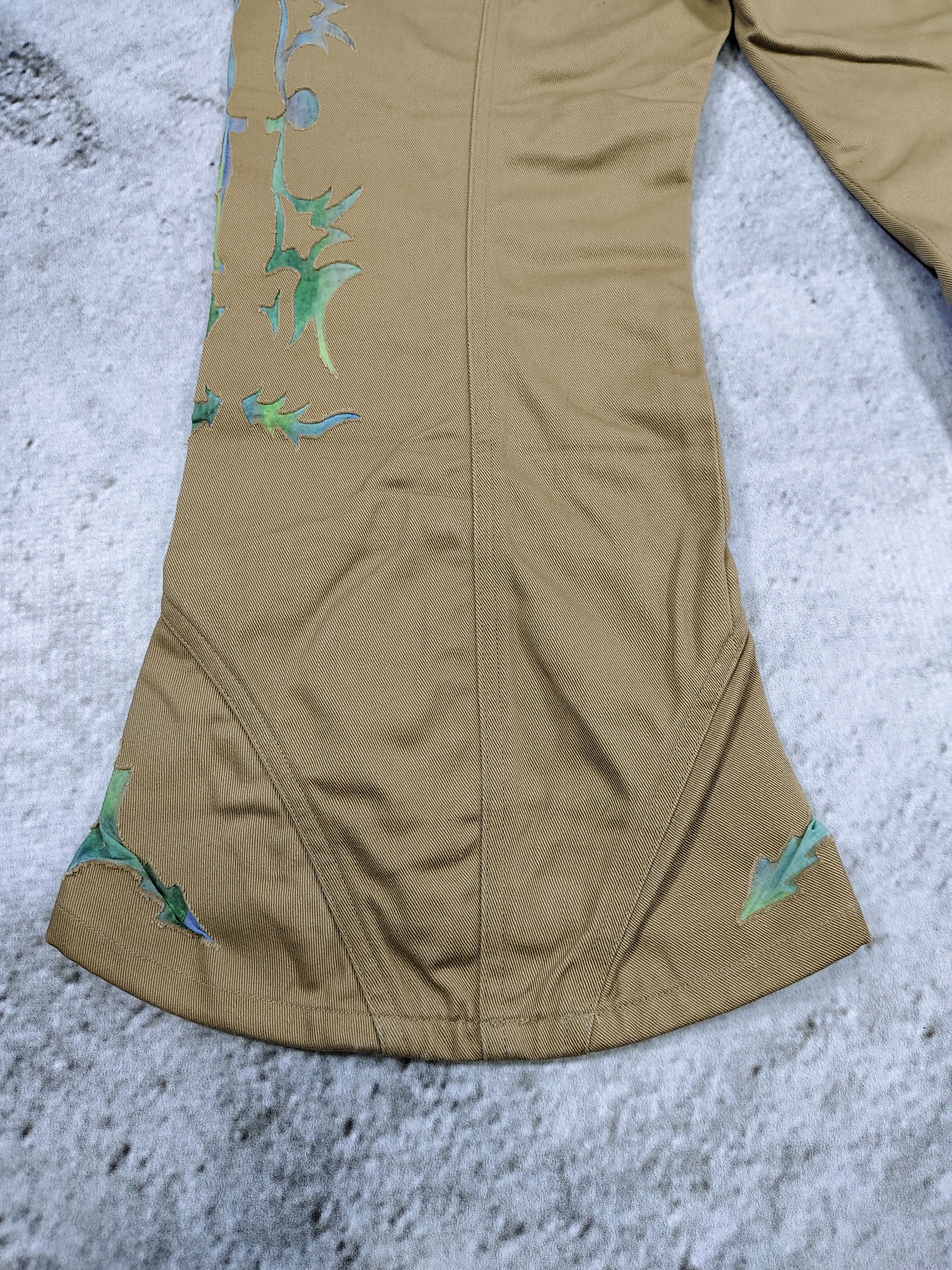 Issey Miyake 00s Issey Miyake- Archive Tribal Applique Bell Bottom Flare Size 29" - 8 Thumbnail