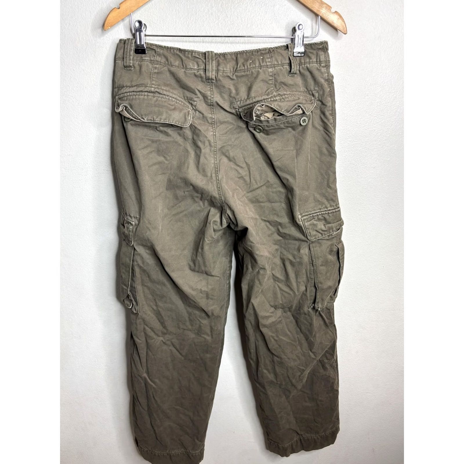 J.Crew VINTAGE J.CREW Cargo Pants Mens 30x30 Olive Green Lined Utility Pockets Cotton Warm Size US 30 / EU 46 - 5 Thumbnail
